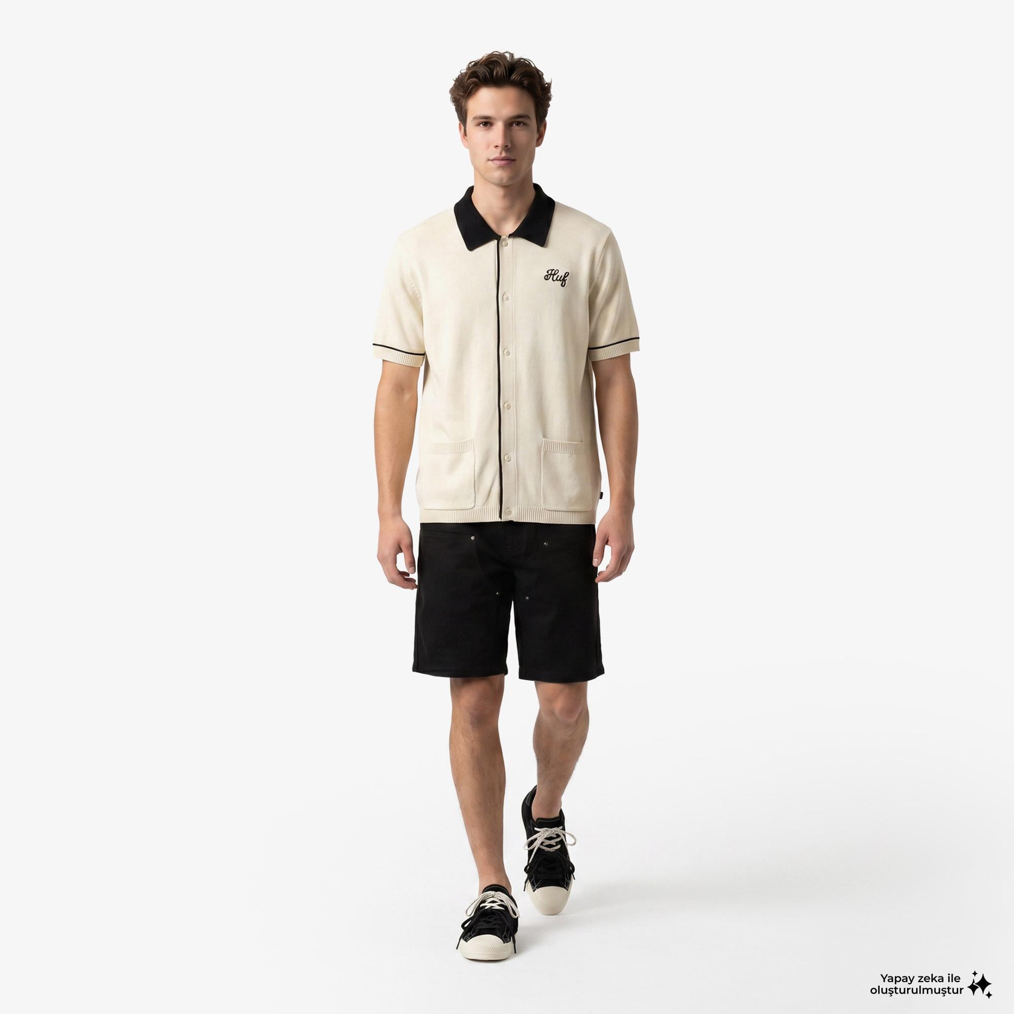 Huf Icaris Knit Top Erkek Bej Gömlek