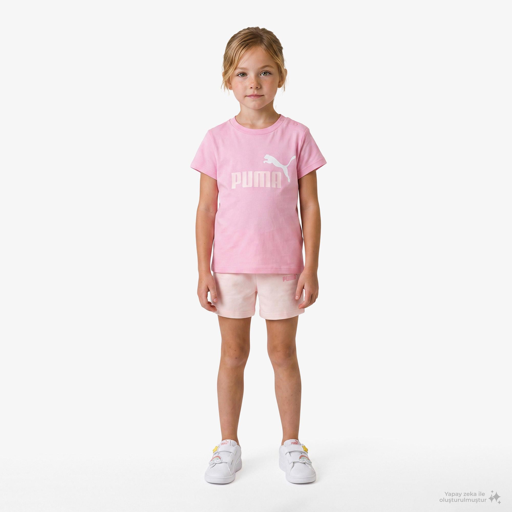 Puma Essentials Çocuk Pembe Şort Takımı