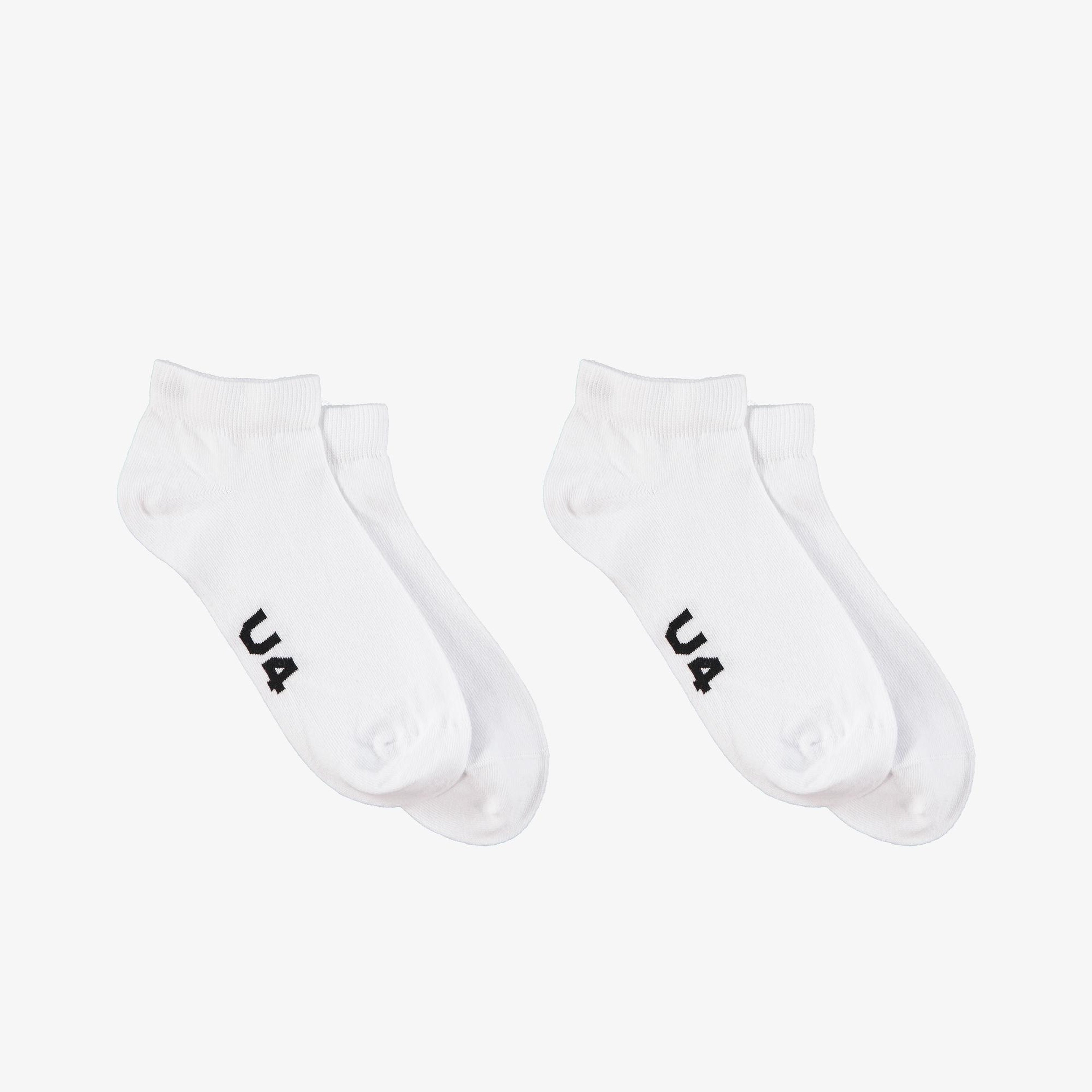 UNITED4 Unisex Beyaz 2'li Çorap