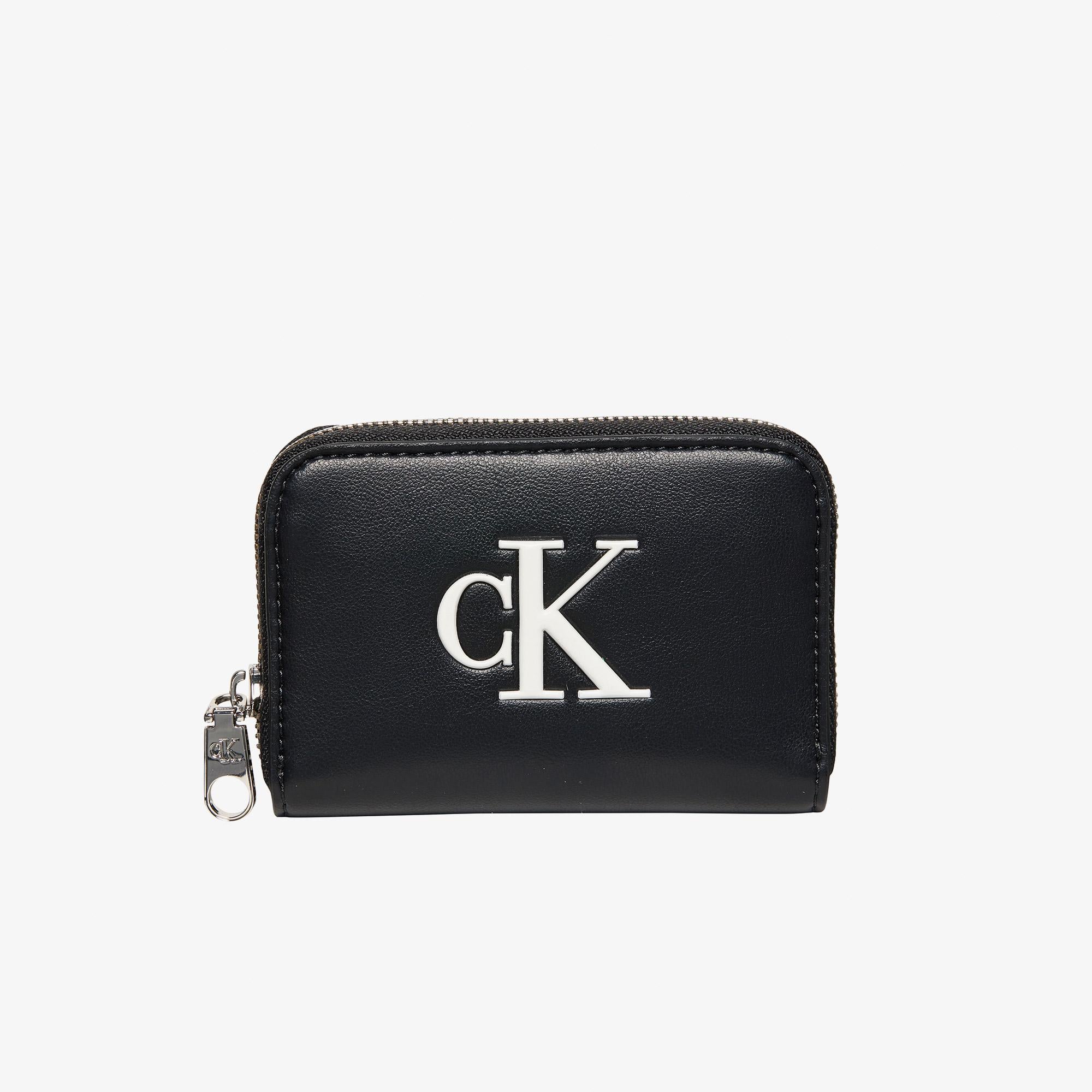Calvin Klein Bold Medium Zip Around Kadın Siyah Cüzdan