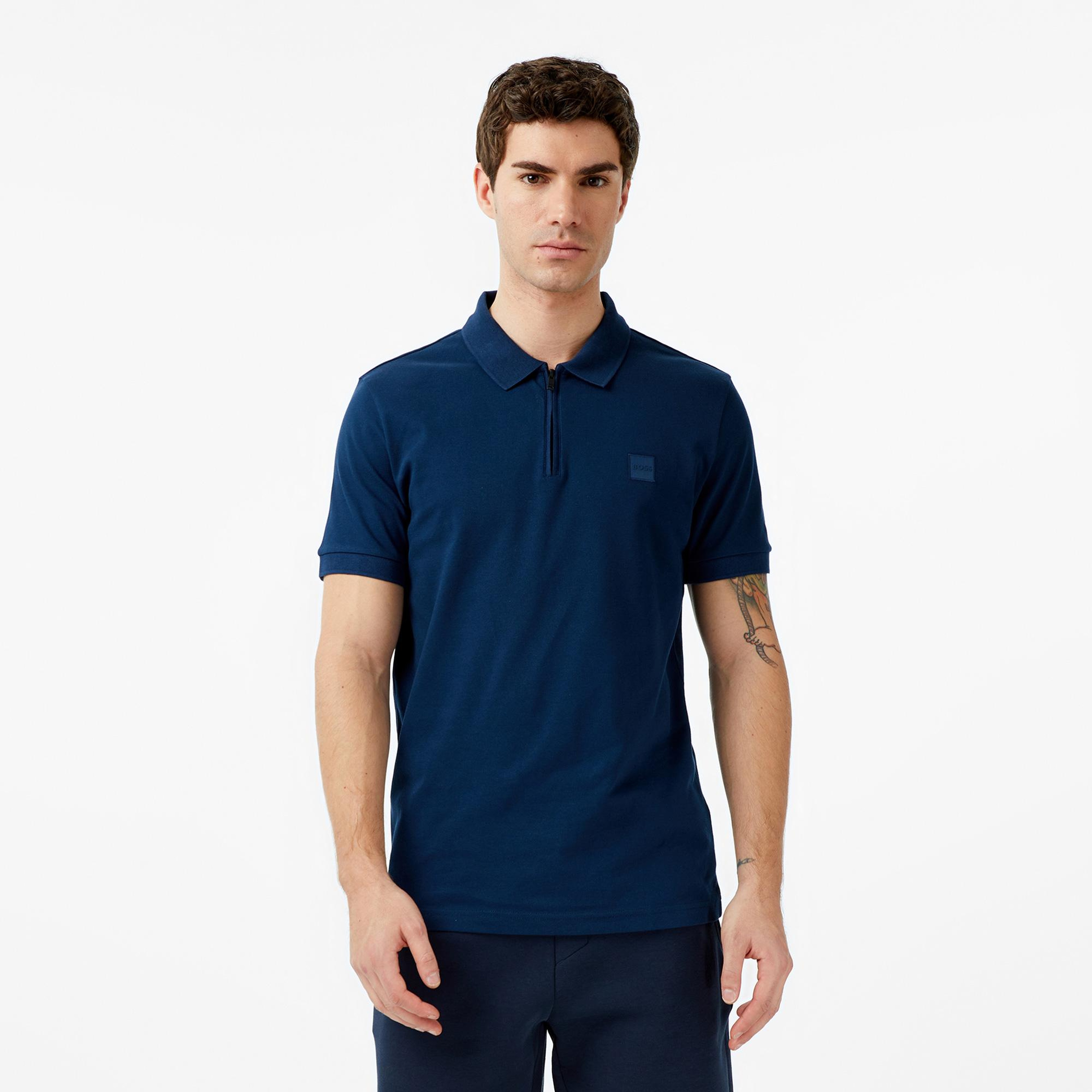 Boss Passerzip Erkek Mavi Polo