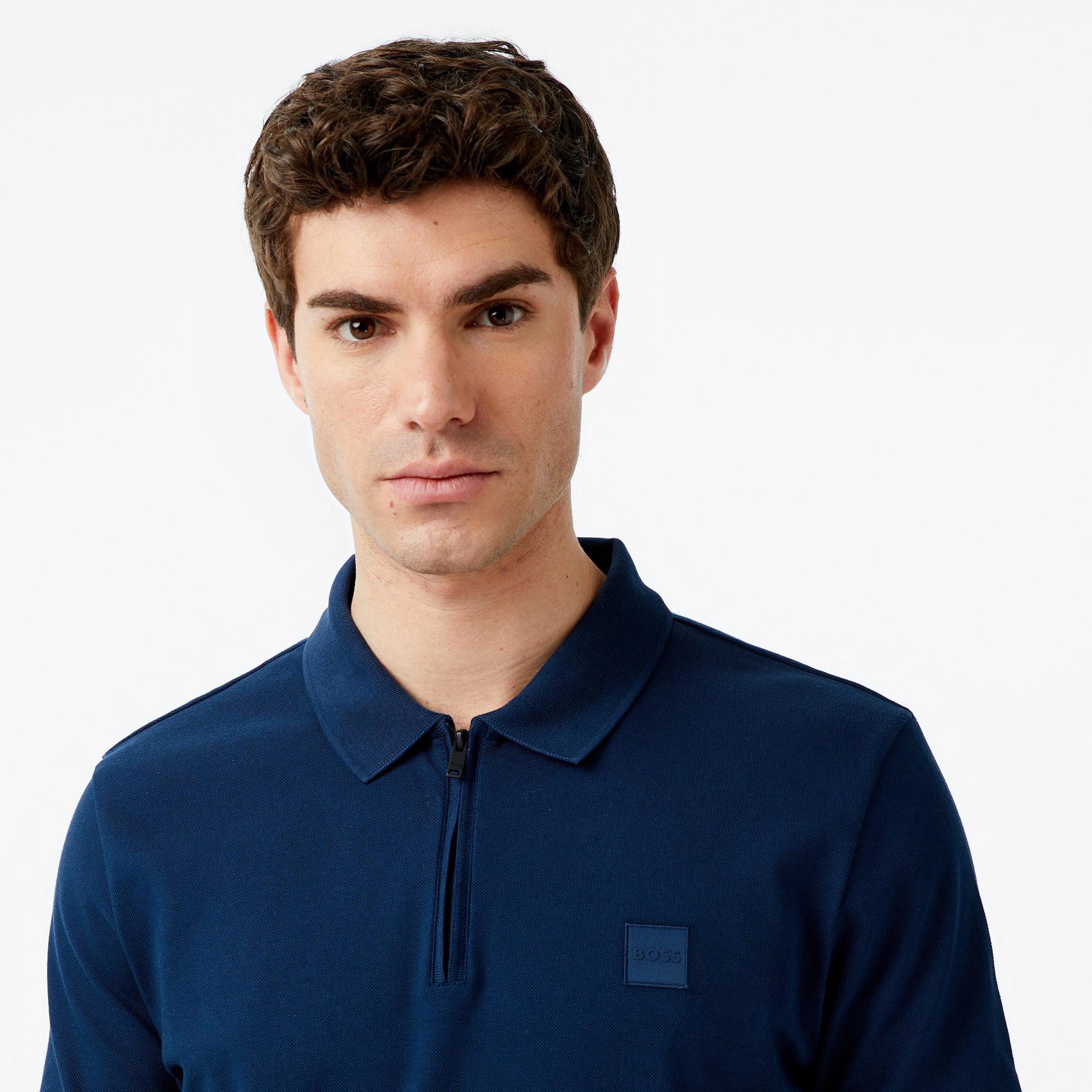 Boss Passerzip Erkek Mavi Polo
