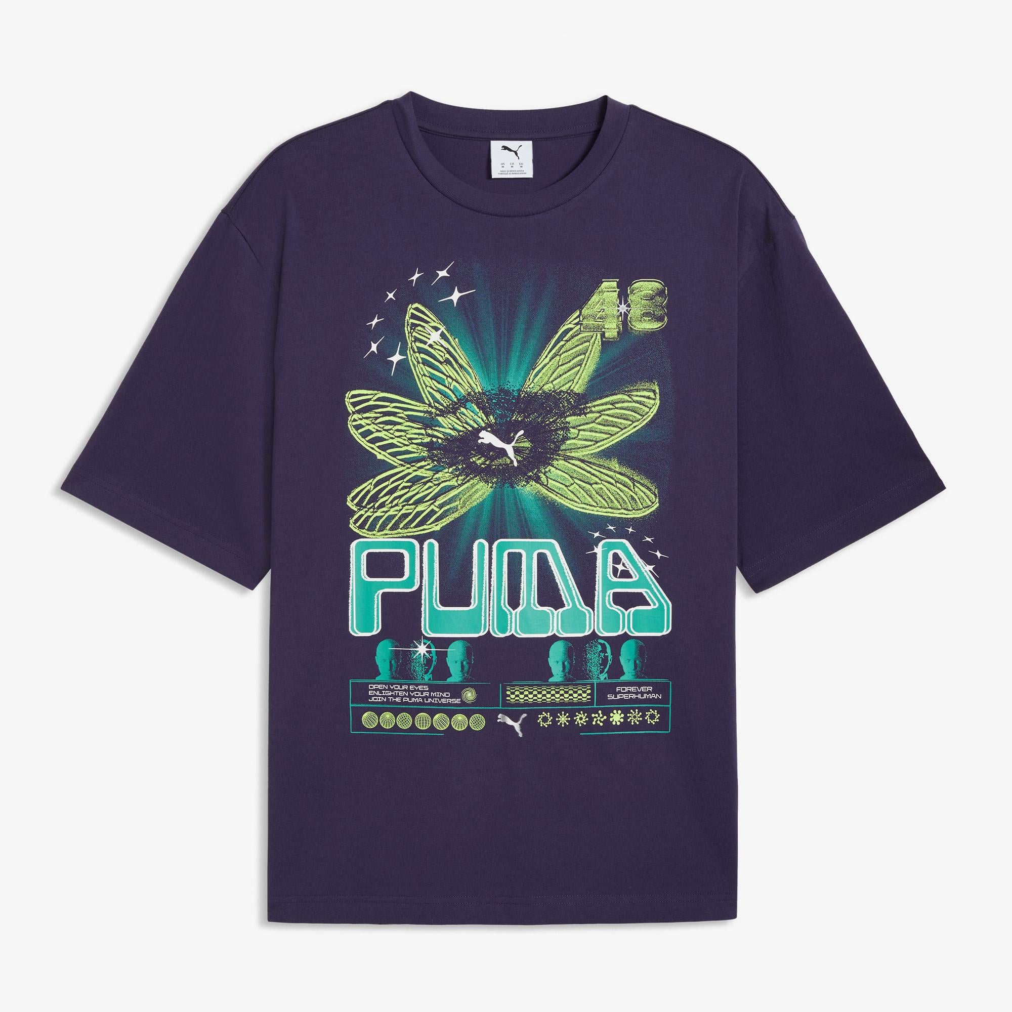 Puma Graphic  Erkek Mor T-Shirt