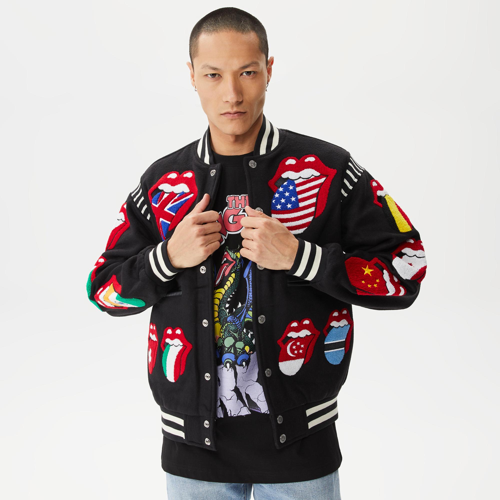 Market World Flag Varsity Erkek Siyah Ceket