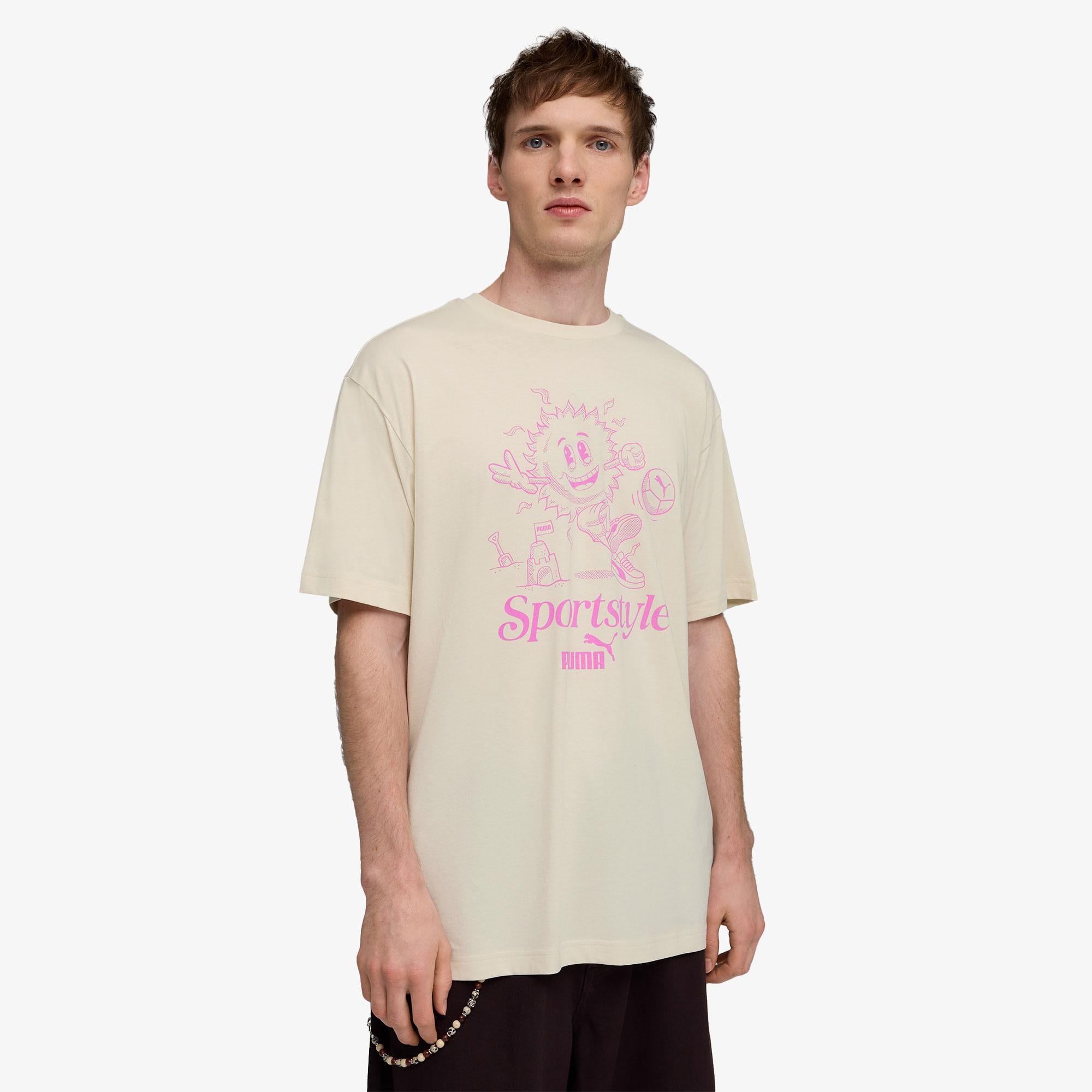 Puma Graphic Erkek Beyaz T-Shirt