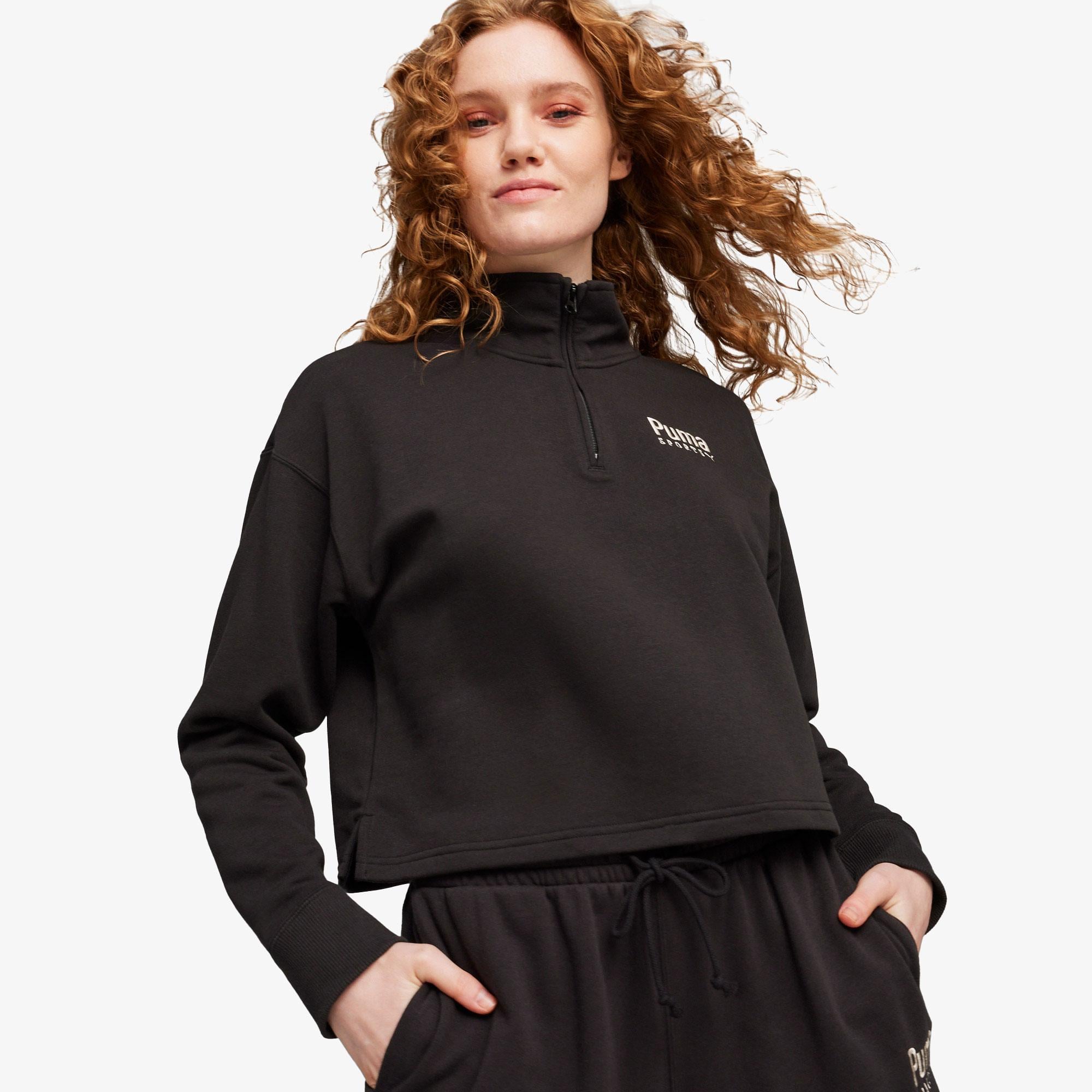 Puma Team Half Zip Crew Kadın Bej Sweatshirt