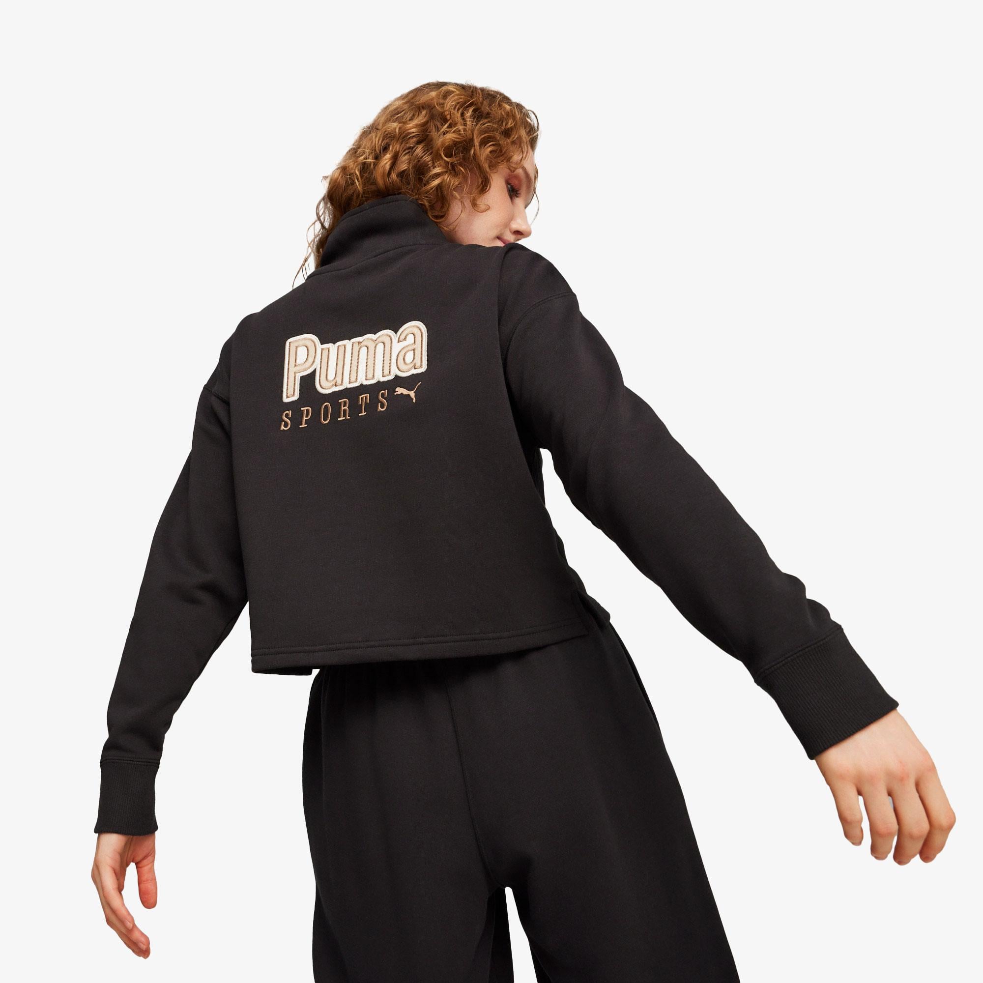 Puma Team Half Zip Crew Kadın Bej Sweatshirt