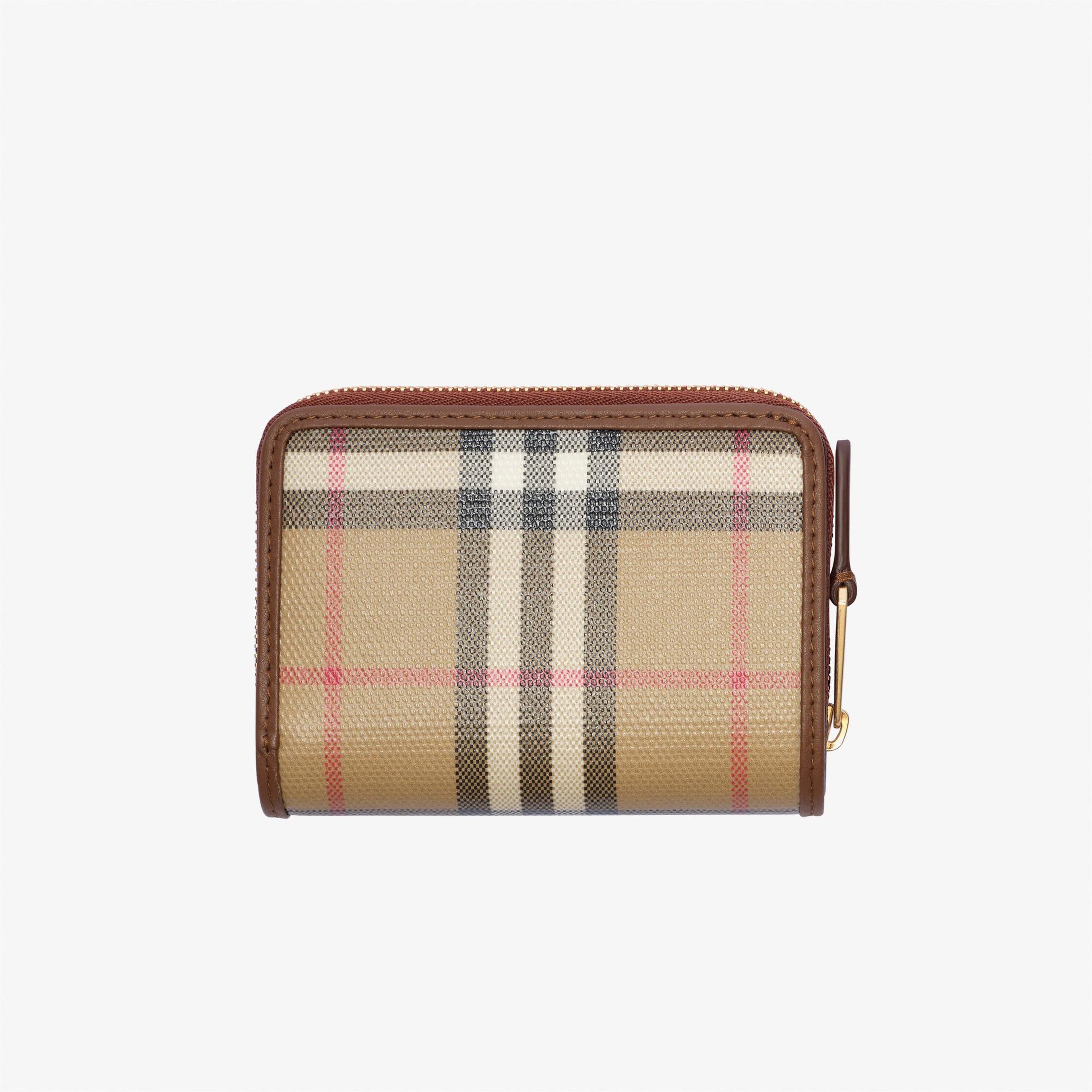 Burberry Zip Compact Kadın Bej Cüzdan