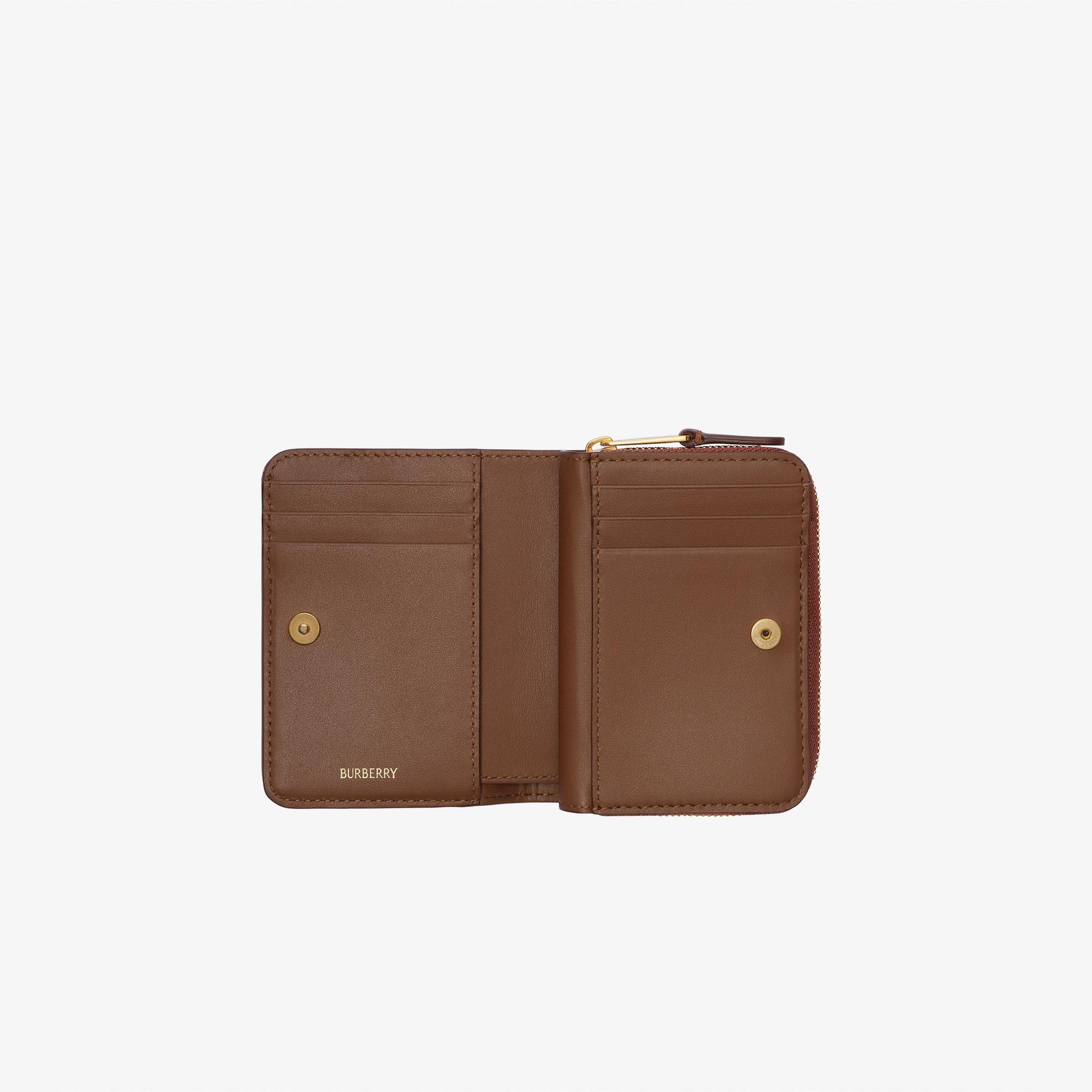 Burberry Zip Compact Kadın Bej Cüzdan