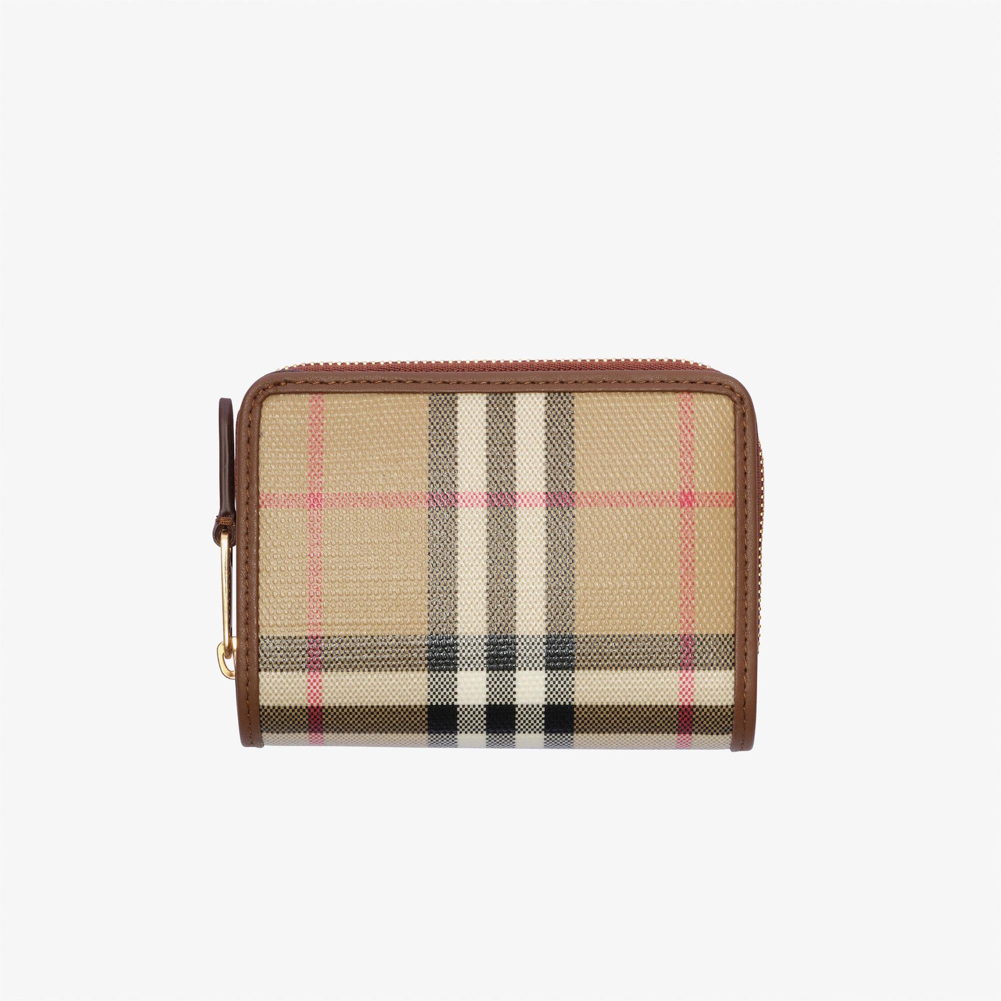 Burberry Zip Compact Kadın Bej Cüzdan