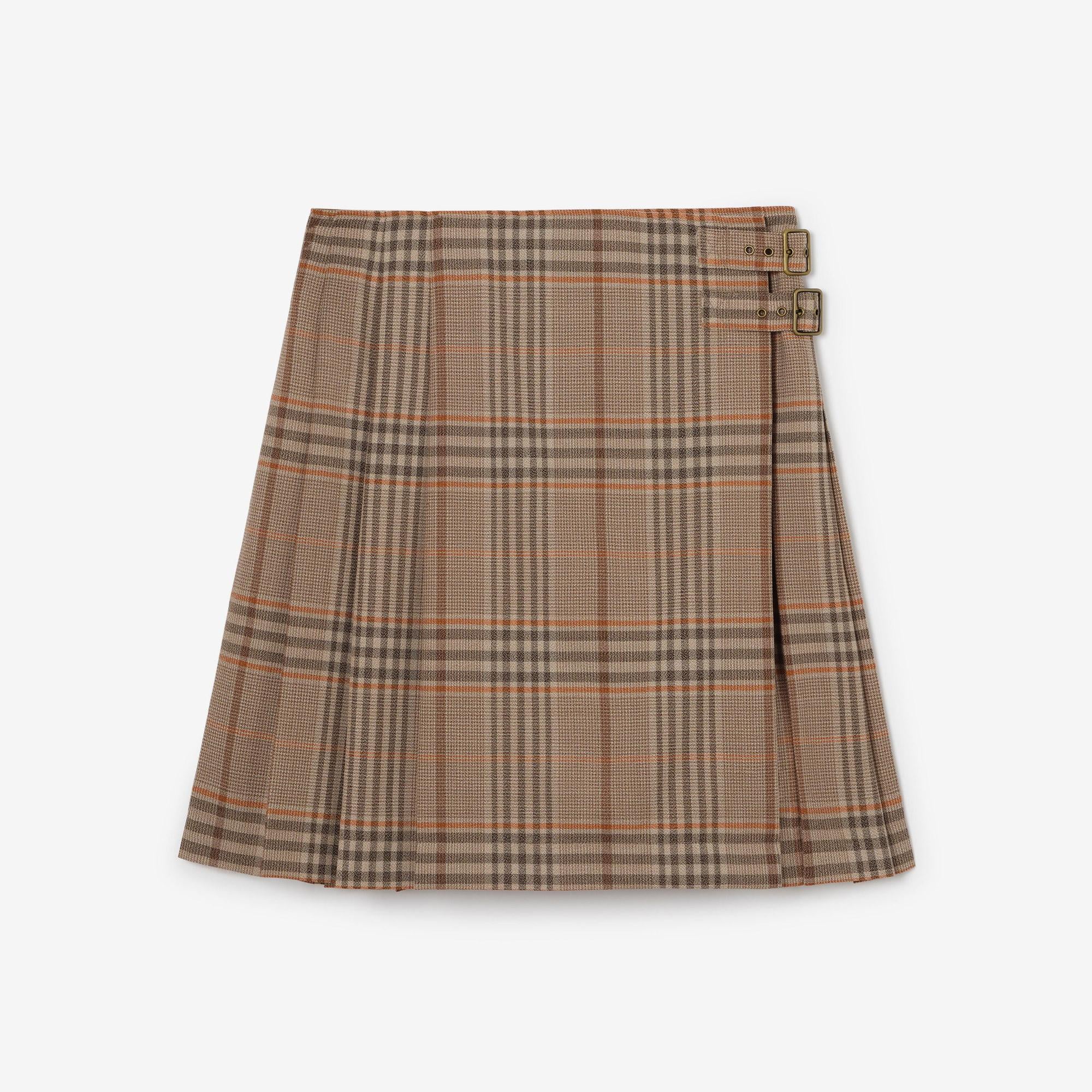 Burberry Odessa Check Kadın Bej Etek