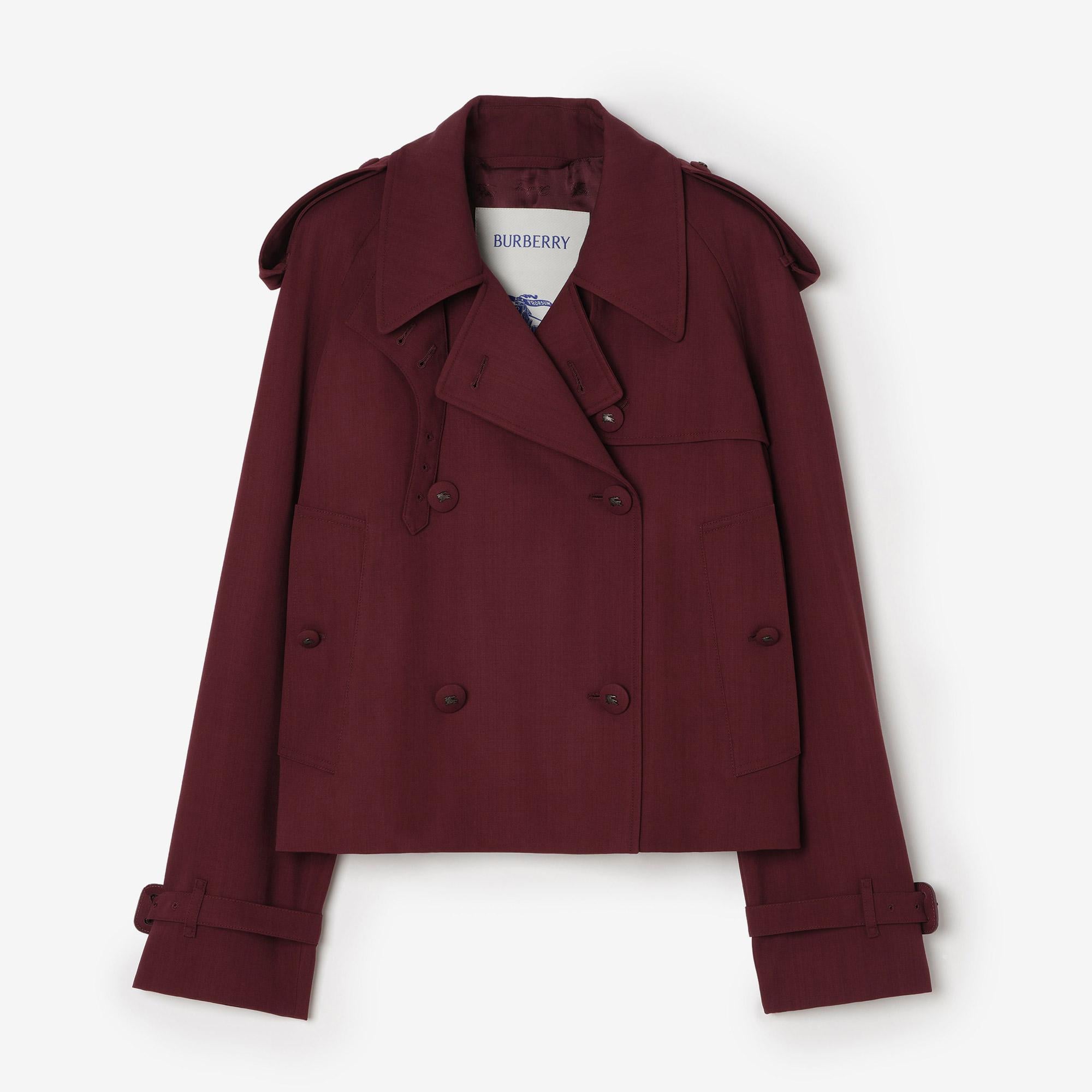 Burberry Mayfair Kadın Bordo Pardesü