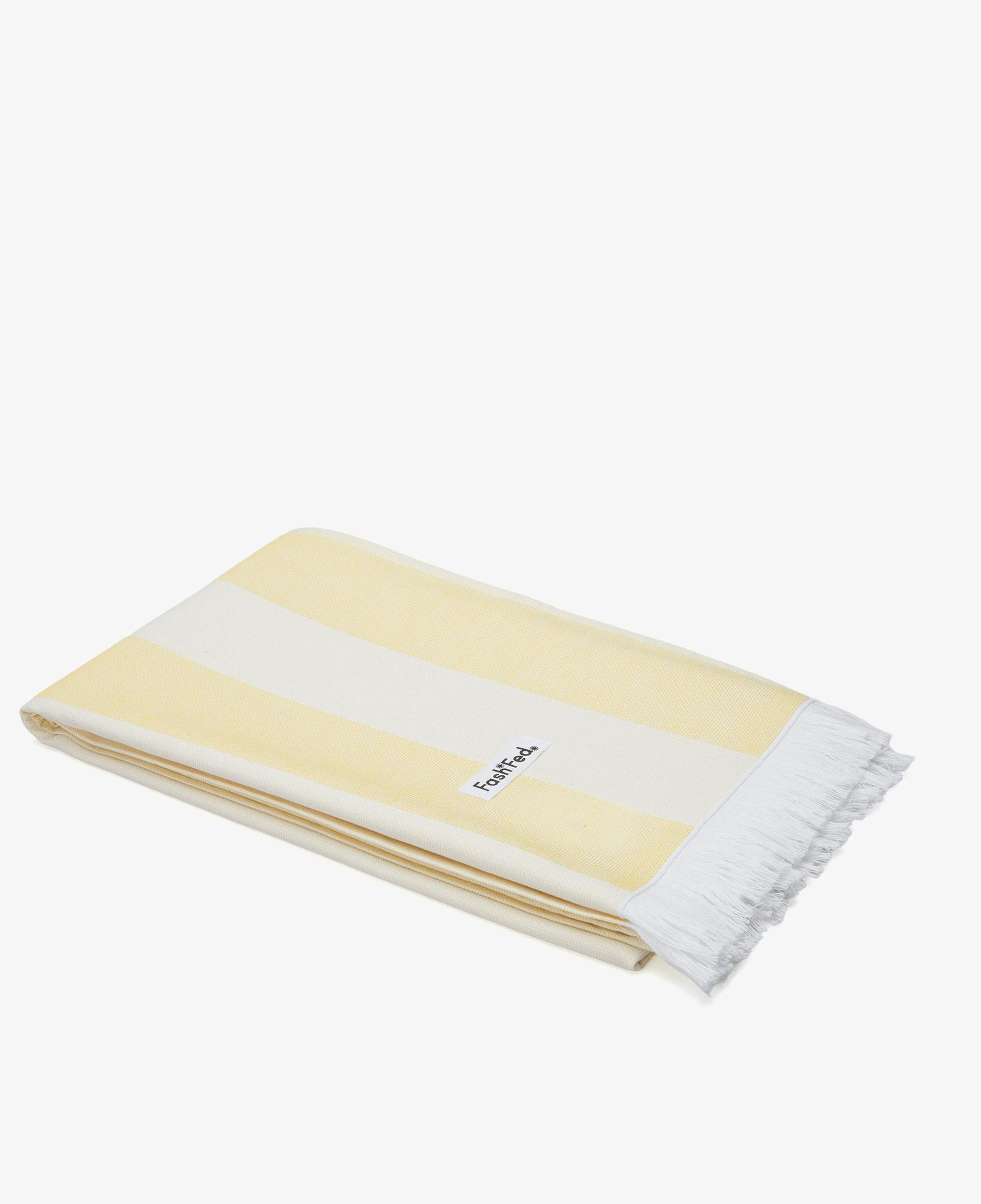 FashFed Unisex Sarı Plaj Havlusu