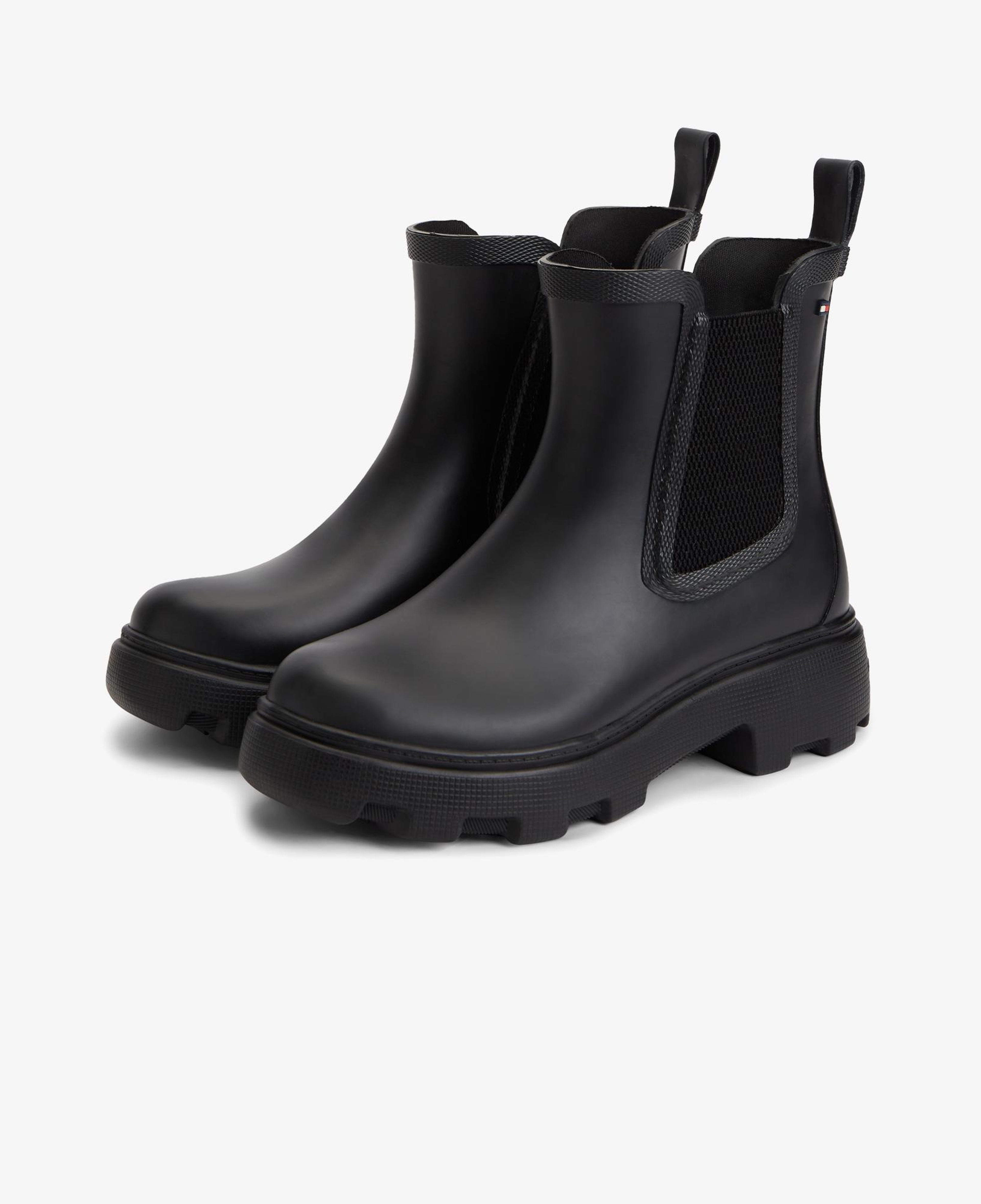 Tommy Hilfiger Rubber Flag Cleated Kadın Siyah Bot