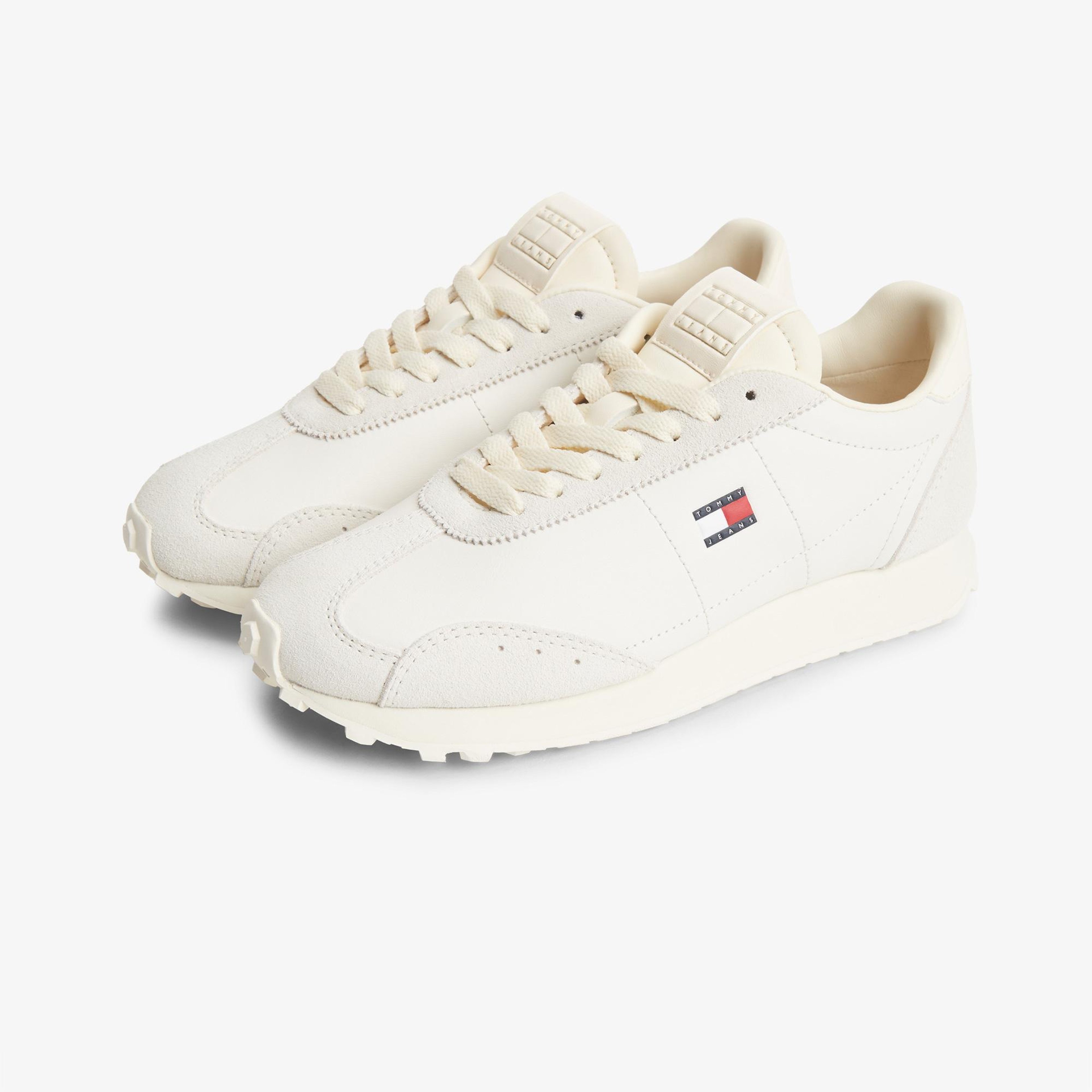 Tommy Hilfiger Retro Runner Archive Kadın Krem Spor Ayakkabı