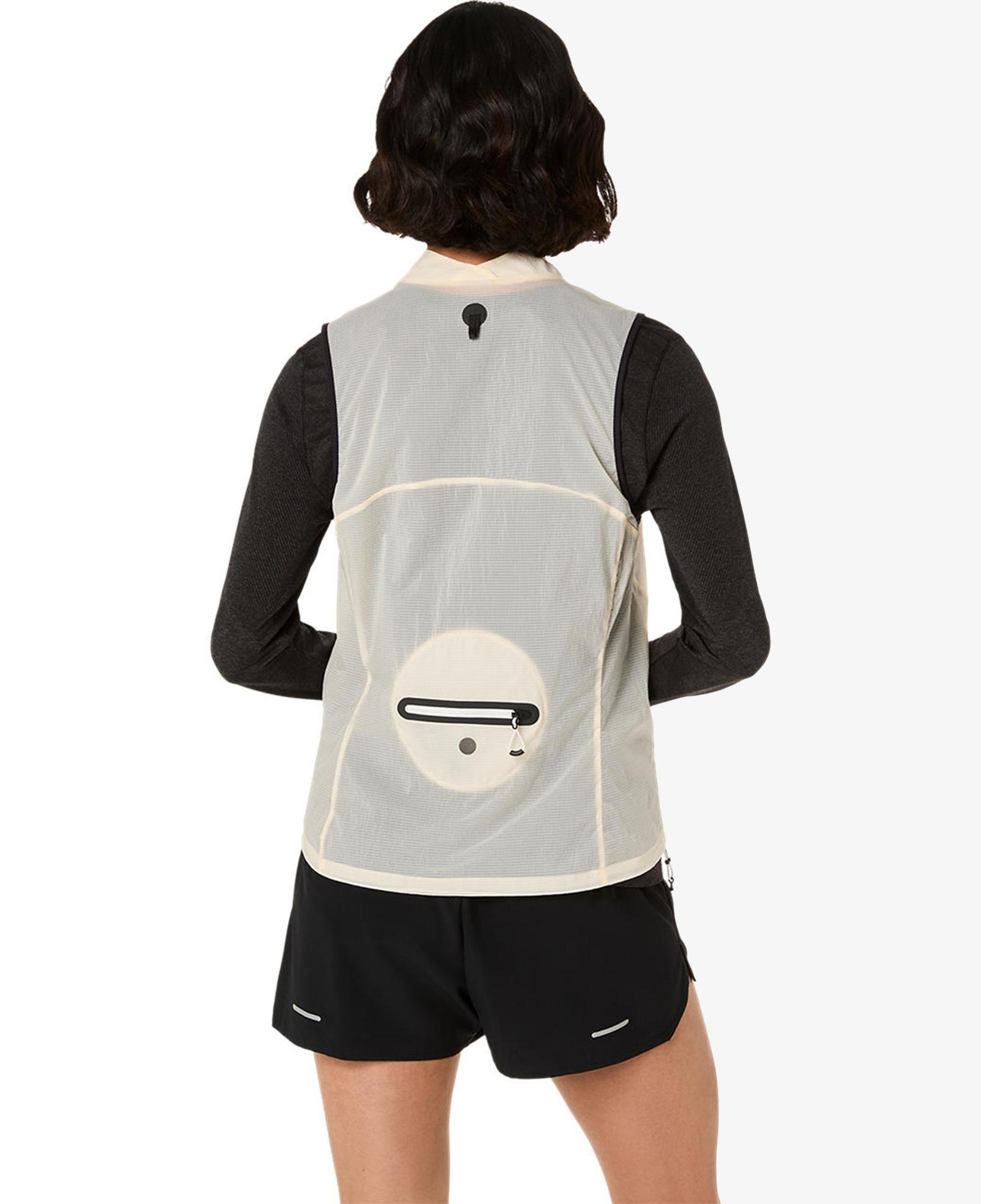 Asics Metarun Packable Gilet Kadın Krem Koşu T-Shirt