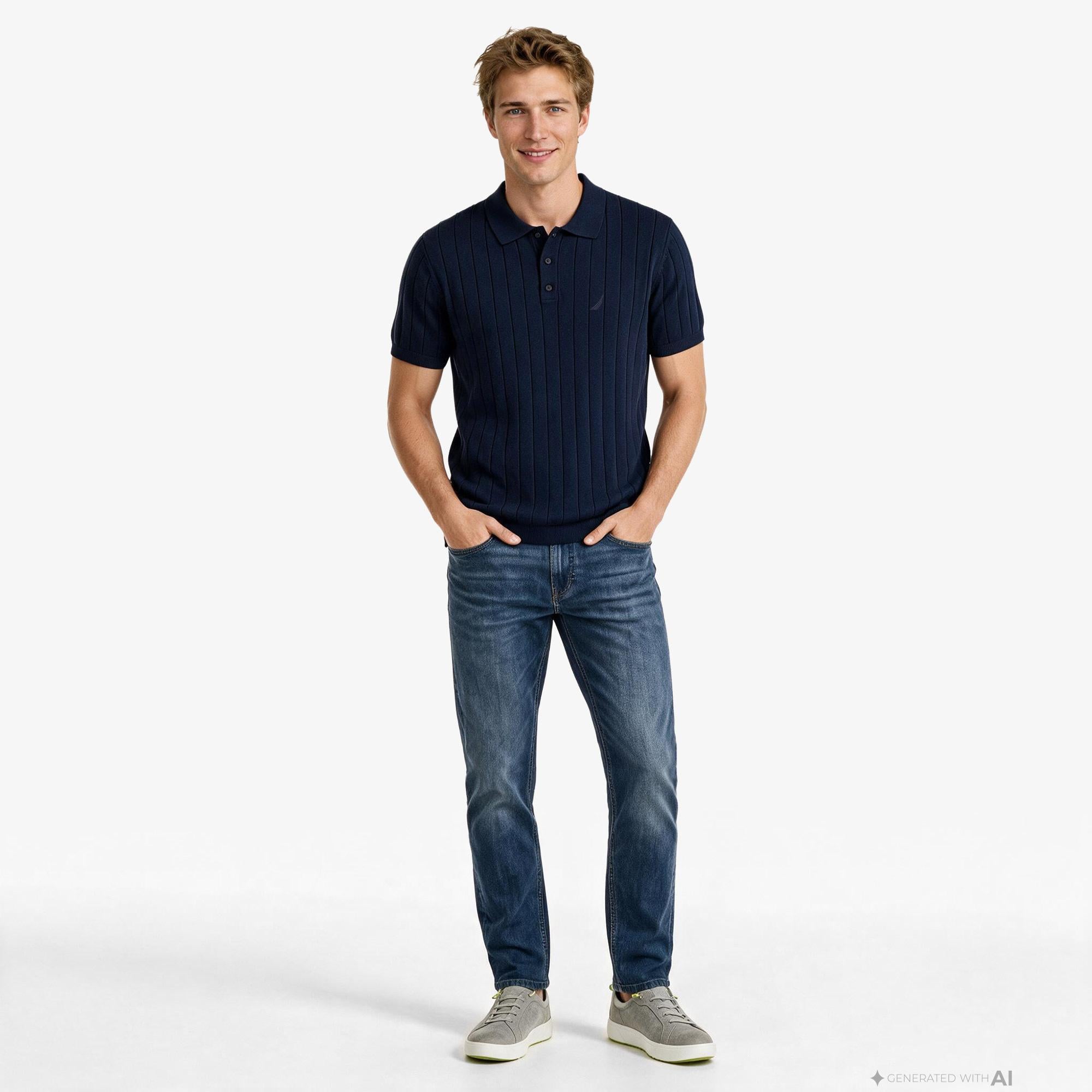 Nautica Erkek Lacivert Regular Fit Triko