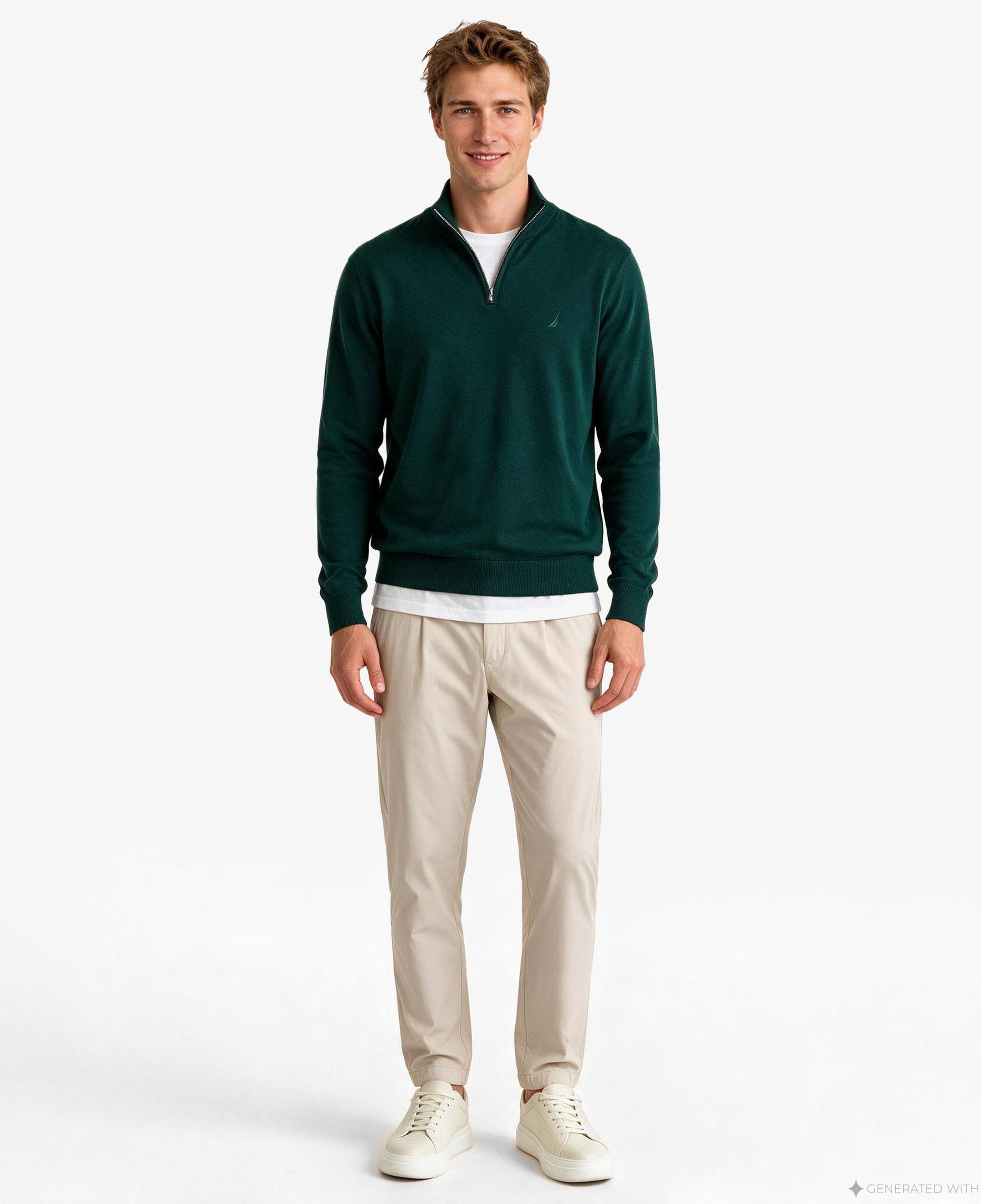 Nautica Erkek Yeşil Regular Fit Triko