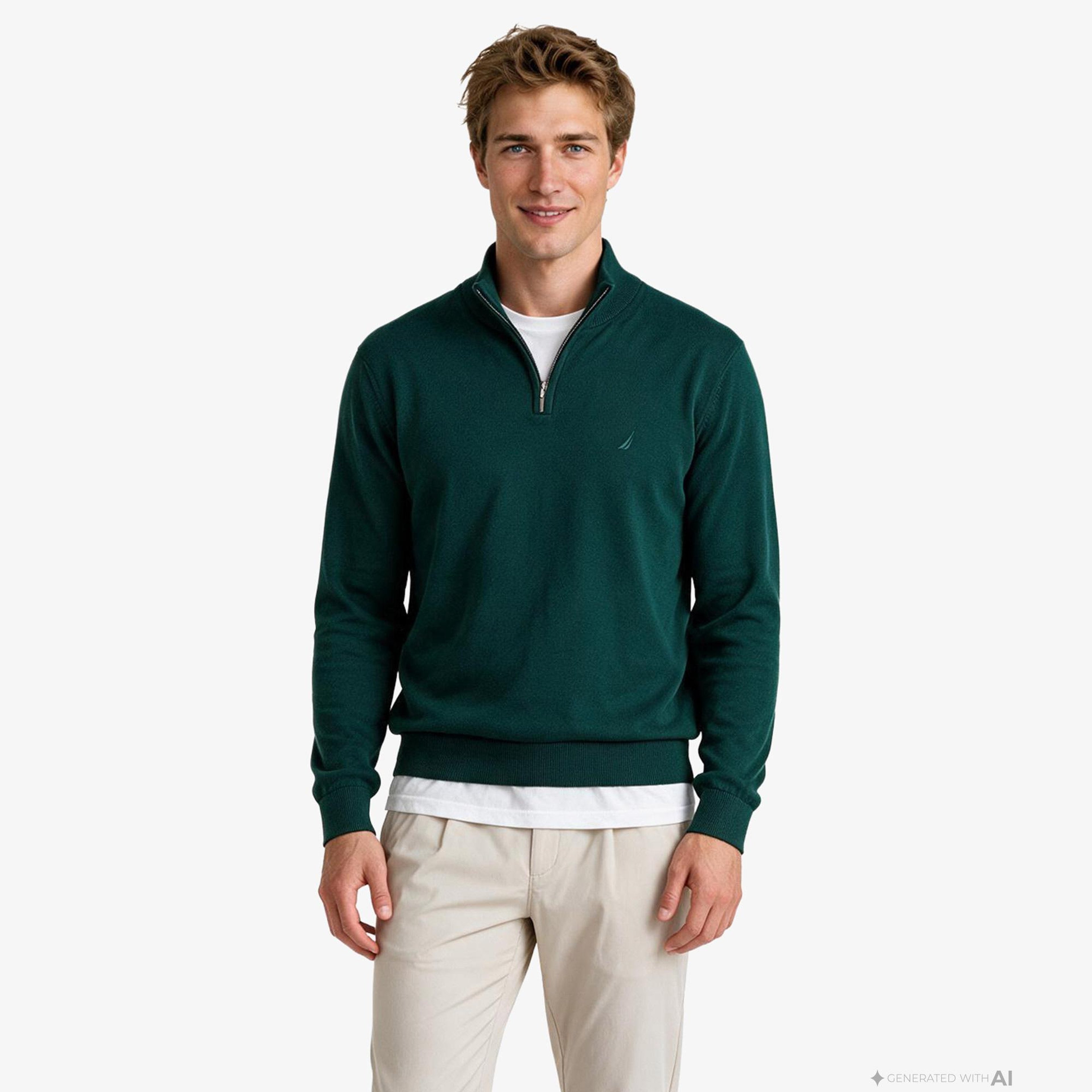 Nautica Erkek Yeşil Regular Fit Triko