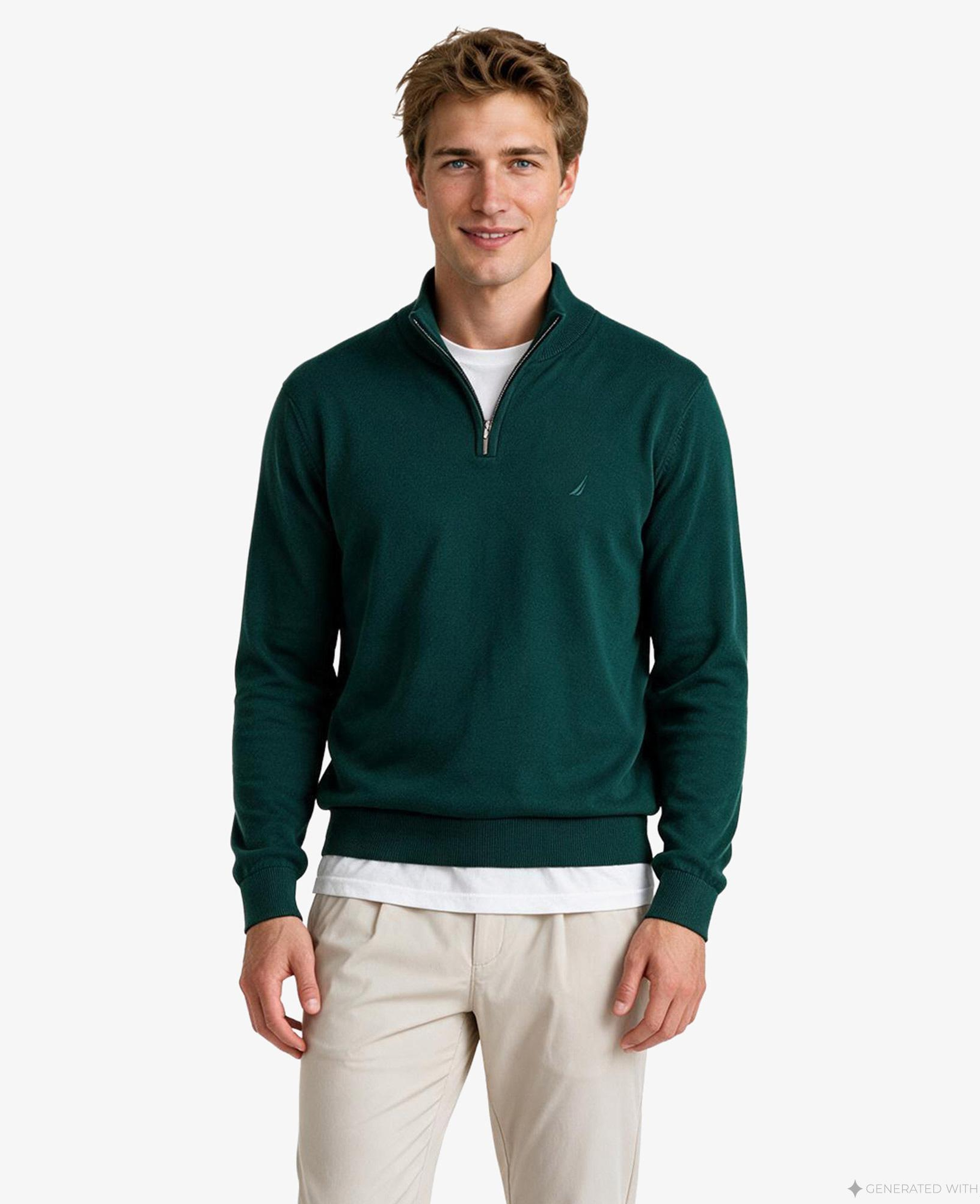 Nautica Erkek Yeşil Regular Fit Triko