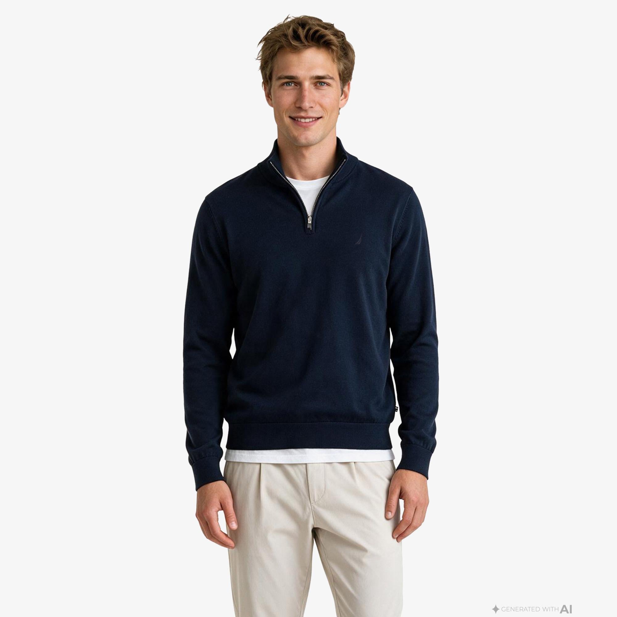 Nautica Erkek Lacivert Regular Fit Triko