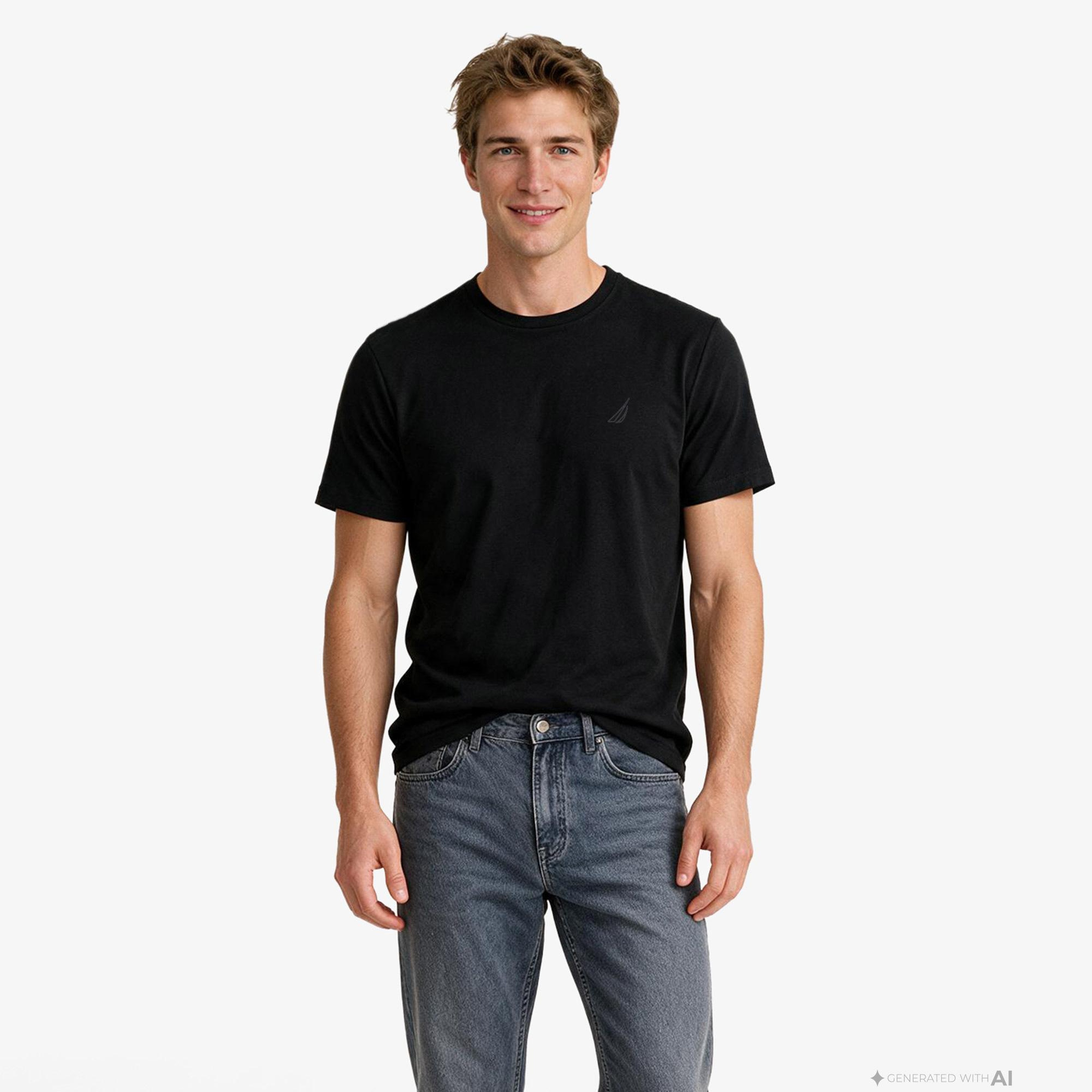Nautica Erkek Siyah Regular Fit T-Shirt