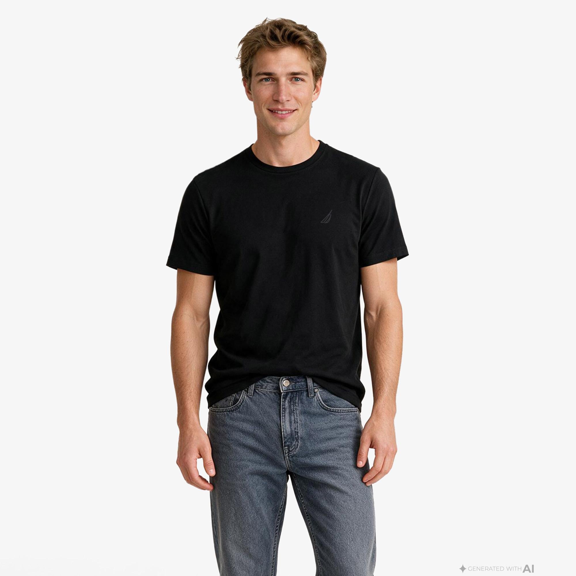 Nautica Erkek Siyah Regular Fit T-Shirt