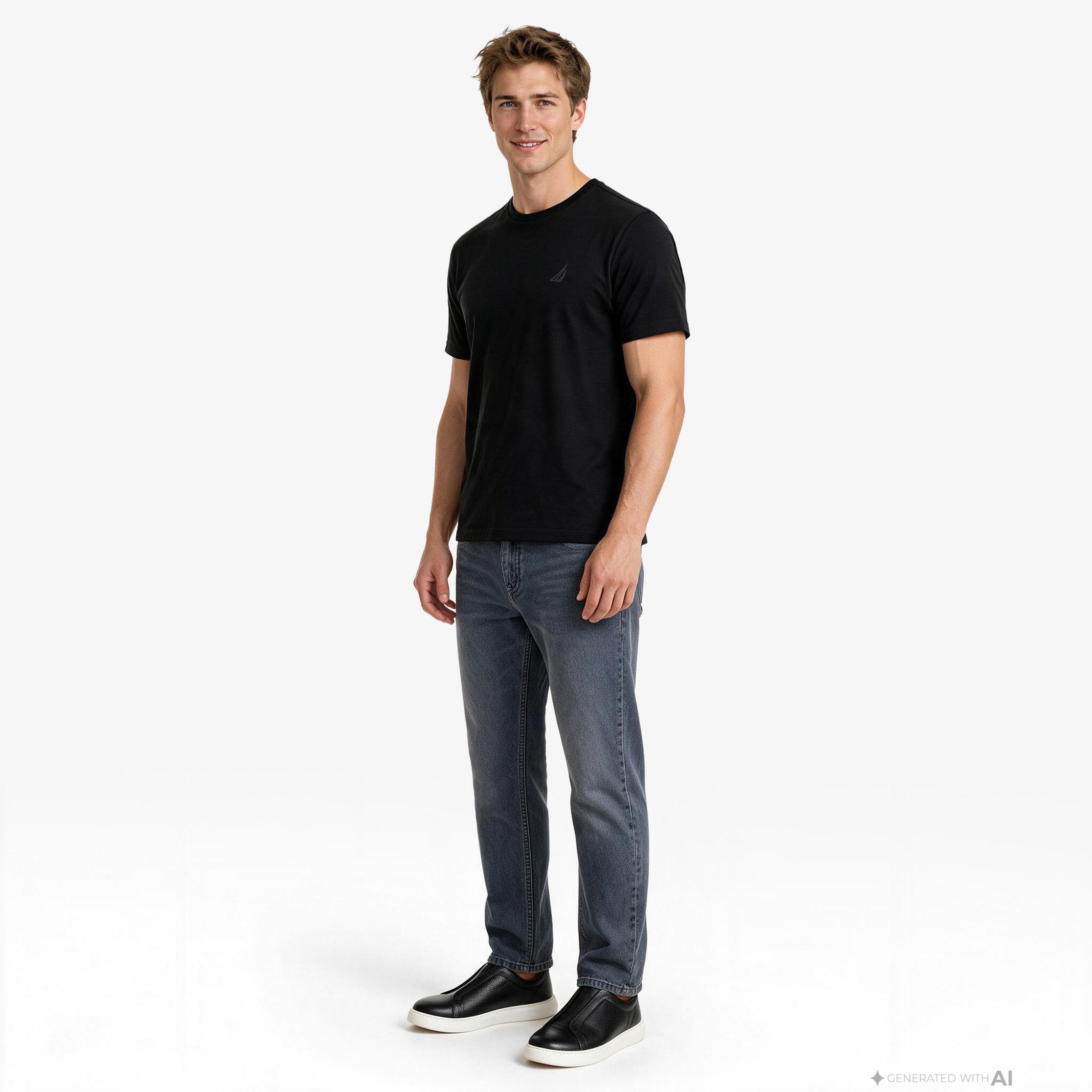 Nautica Erkek Siyah Regular Fit T-Shirt
