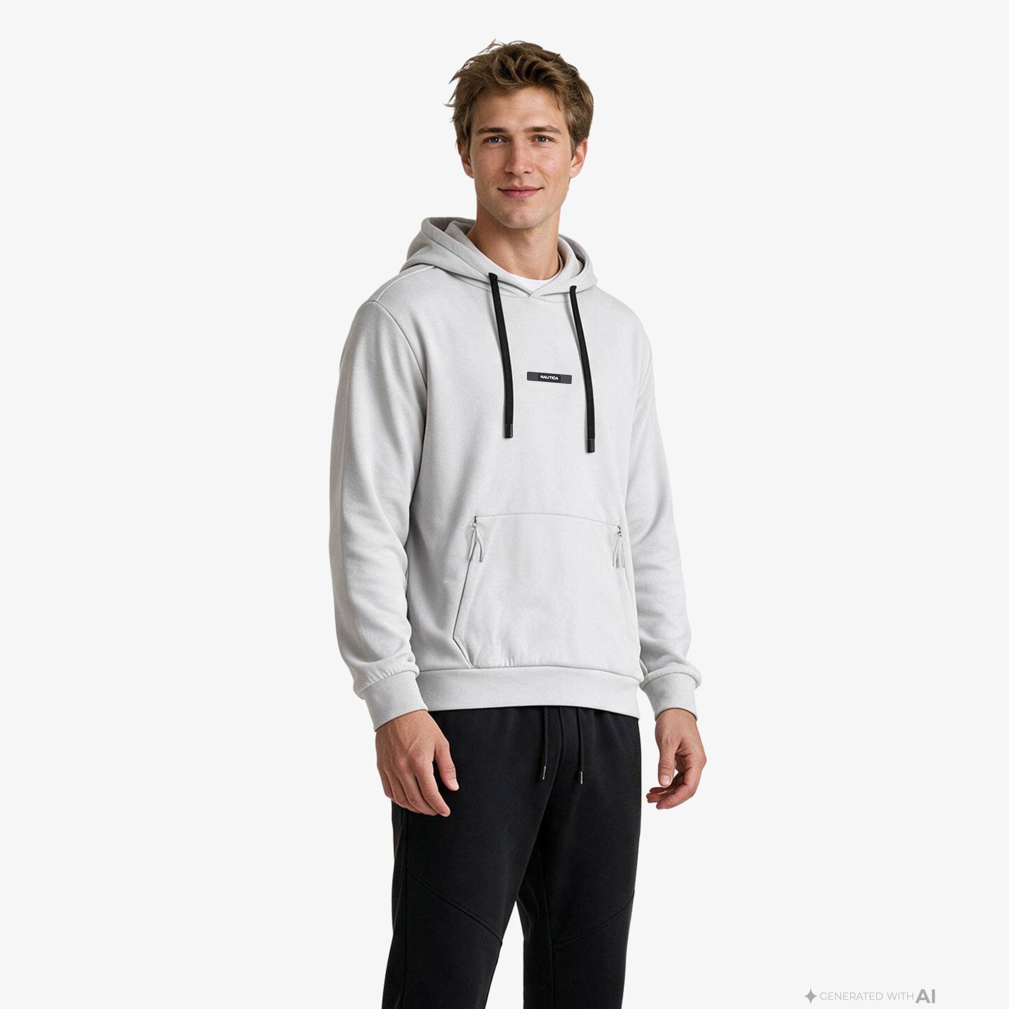 Nautica Erkek Gri Kapüşonlu Sweatshirt