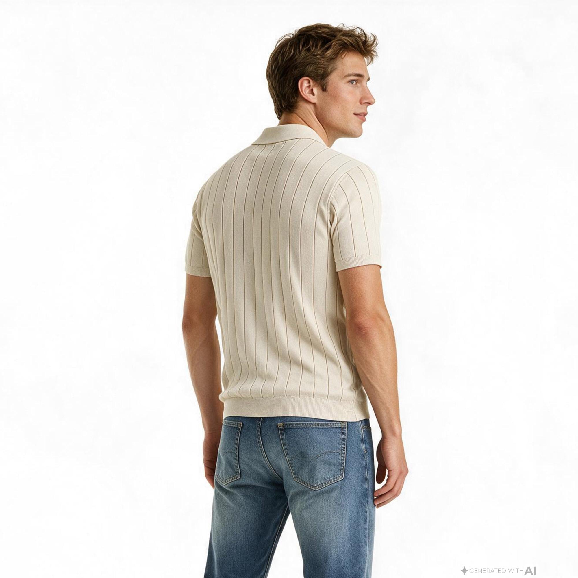 Nautica Erkek Bej Regular Fit Triko