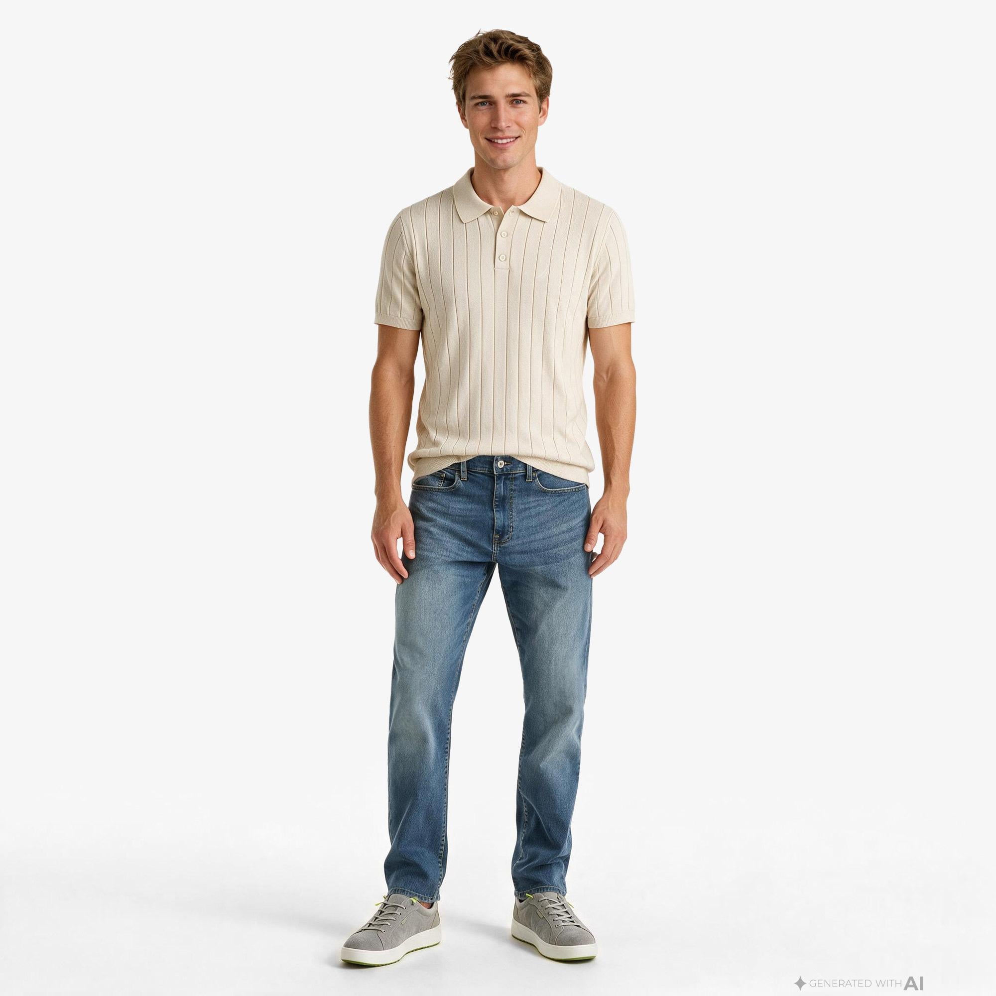 Nautica Erkek Bej Regular Fit Triko