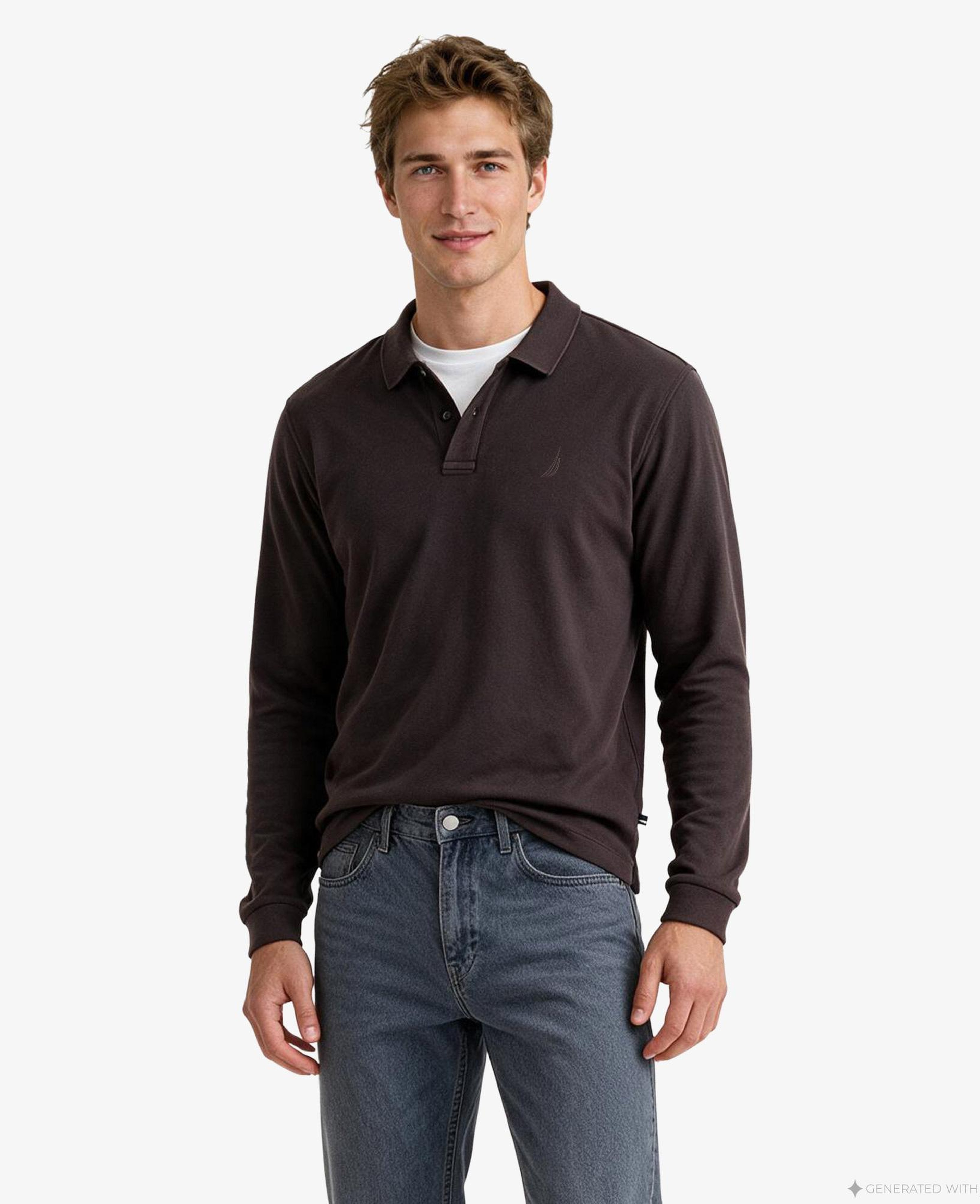 Nautica Erkek Kahverengi Regular Fit Polo Yaka T-Shirt