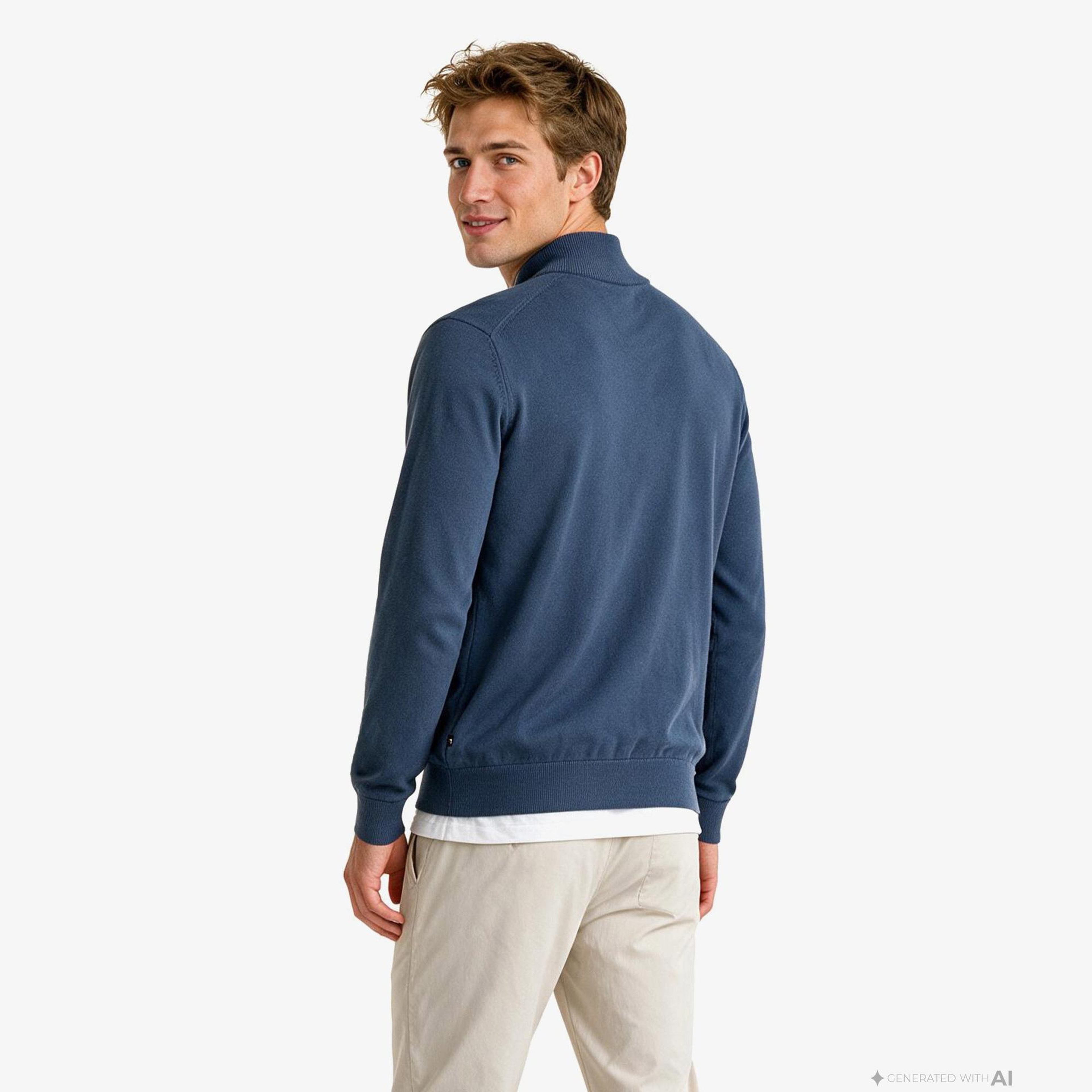 Nautica Erkek Mavi Regular Fit Triko