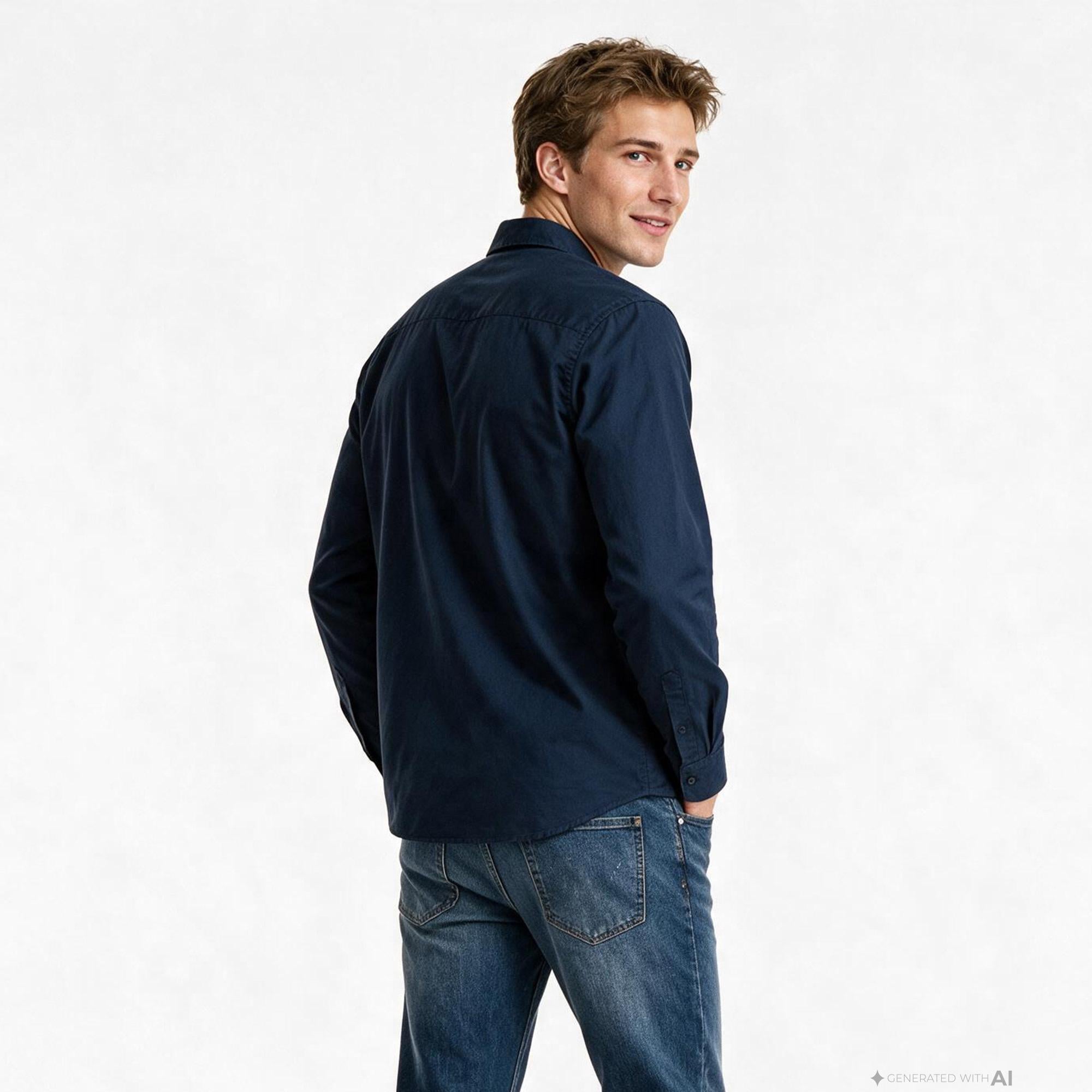 Nautica Erkek Lacivert Regular Fit Gömlek