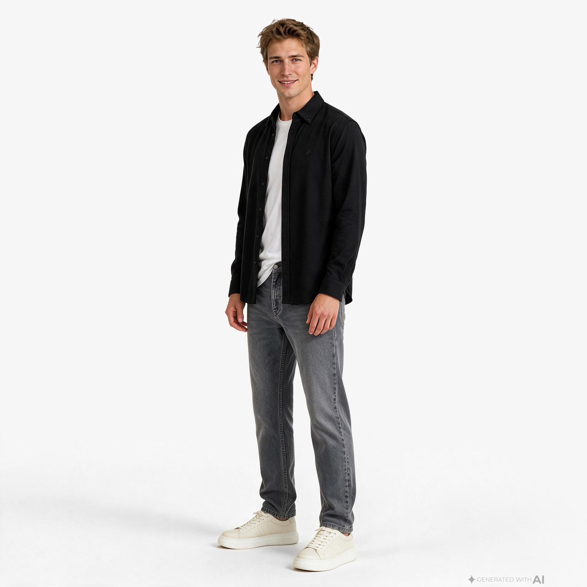 Nautica Erkek Siyah Regular Fit Gömlek