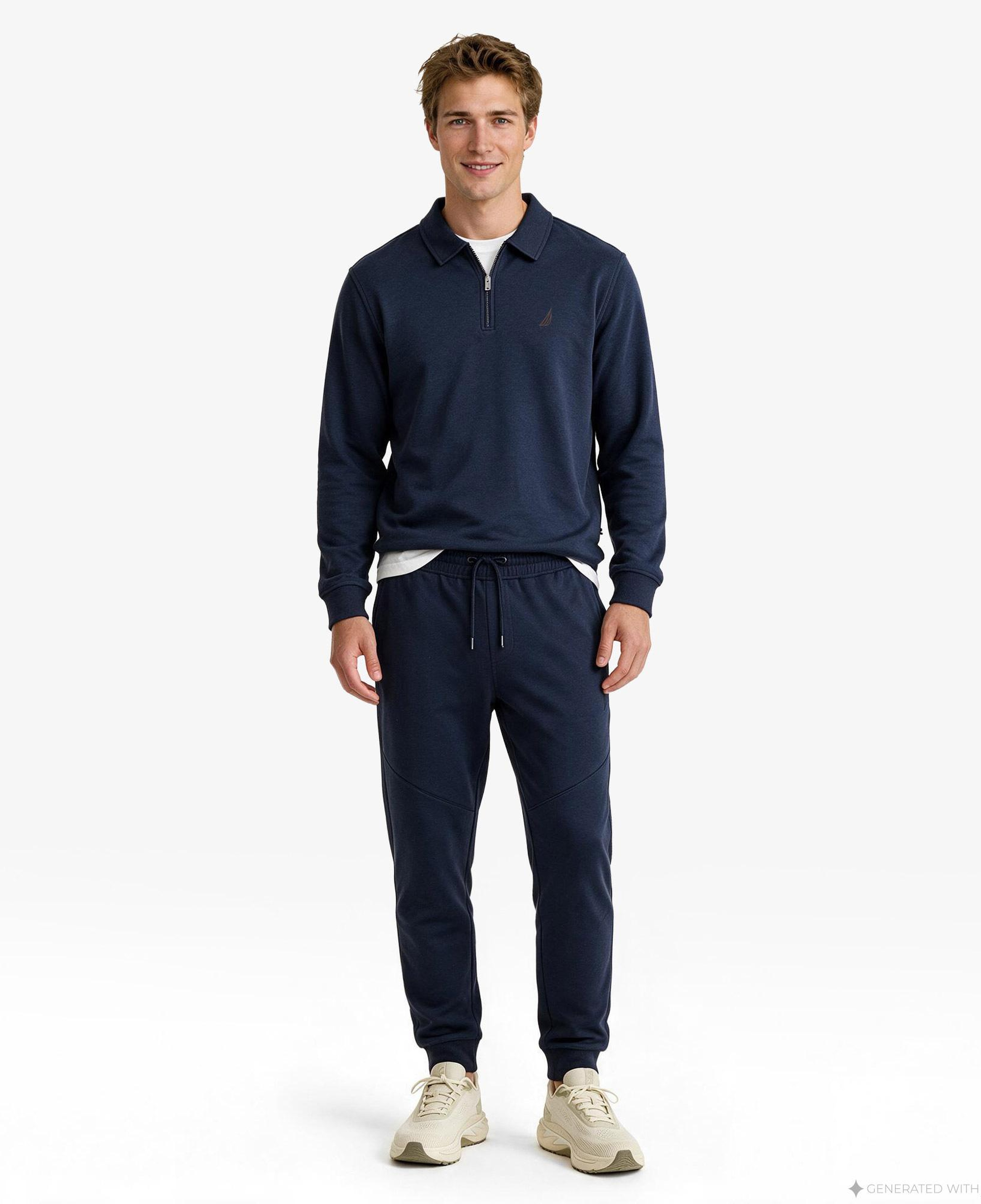Nautica Erkek Lacivert Polo Yaka Sweatshirt