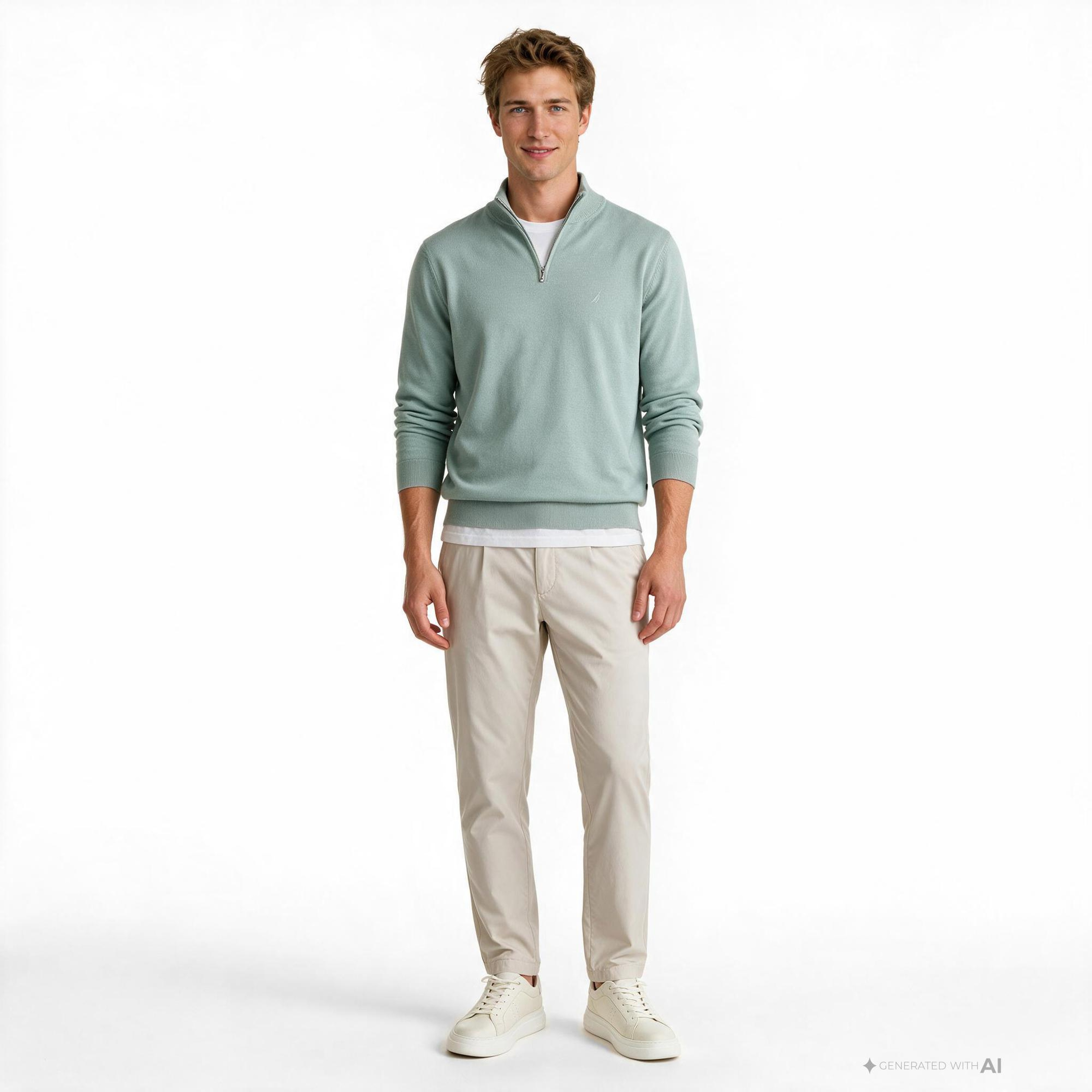 Nautica Erkek Yeşil Regular Fit Triko