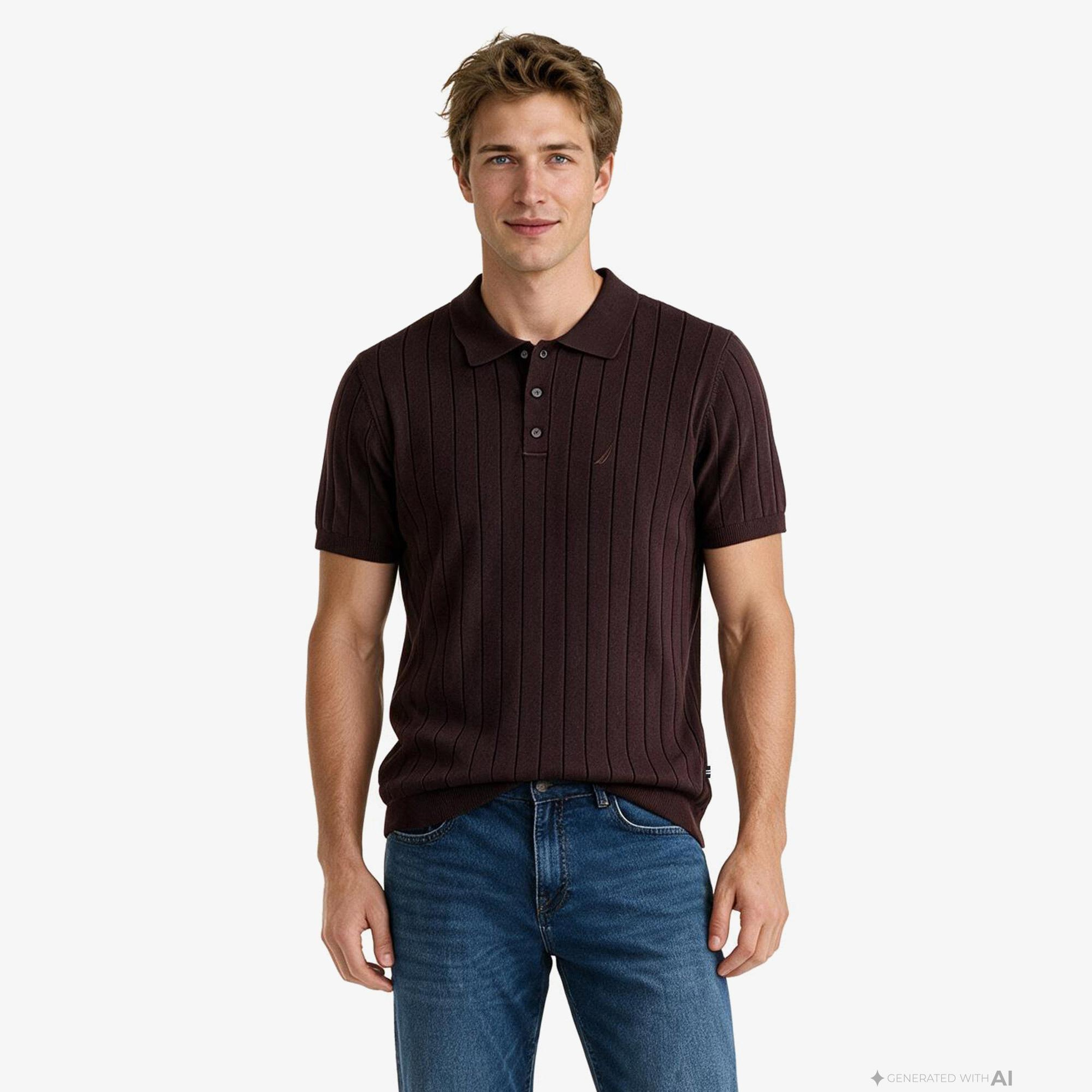 Nautica Erkek Kahverengi Regular Fit Triko