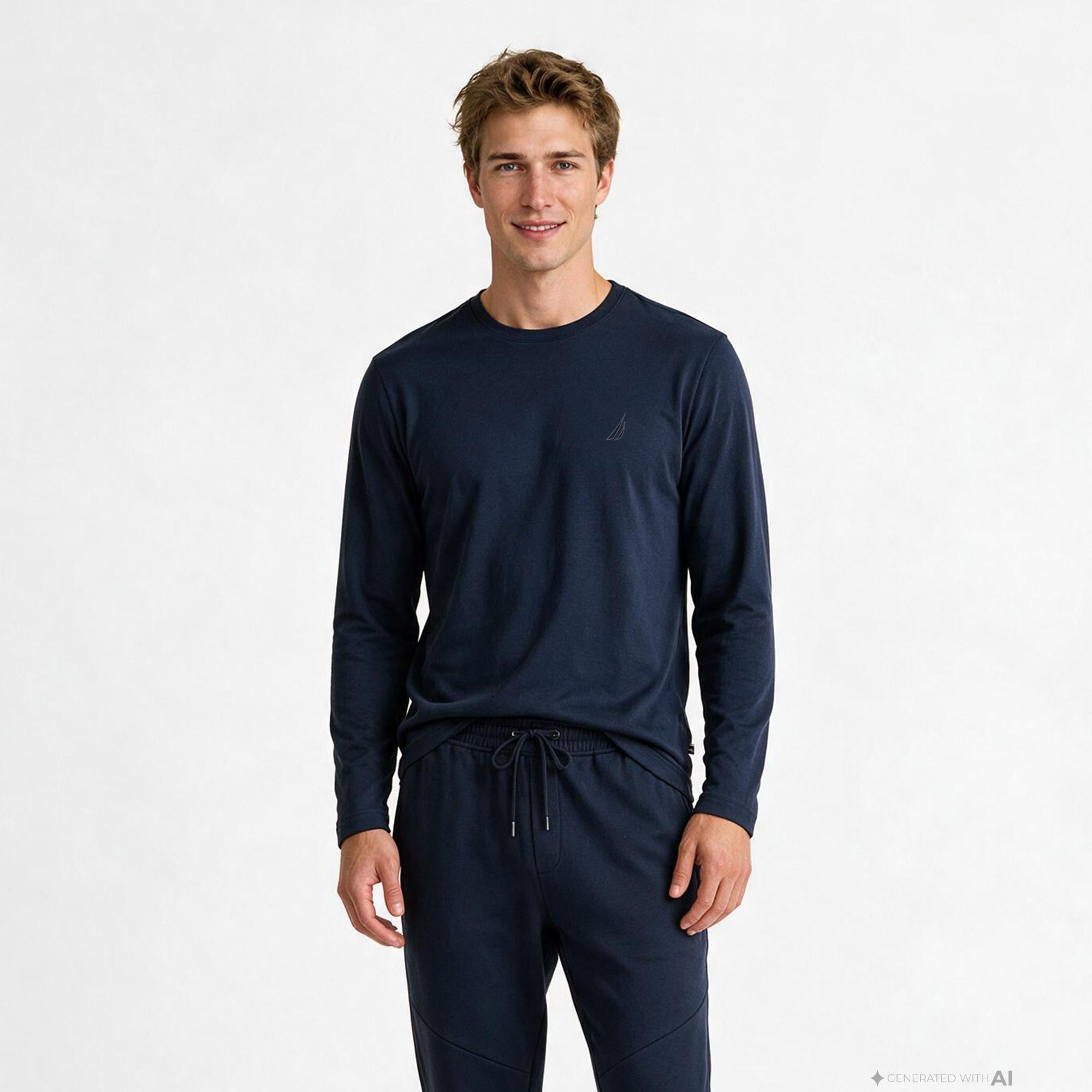 Nautica Erkek Lacivert Regular Fit Uzun Kollu T-Shirt