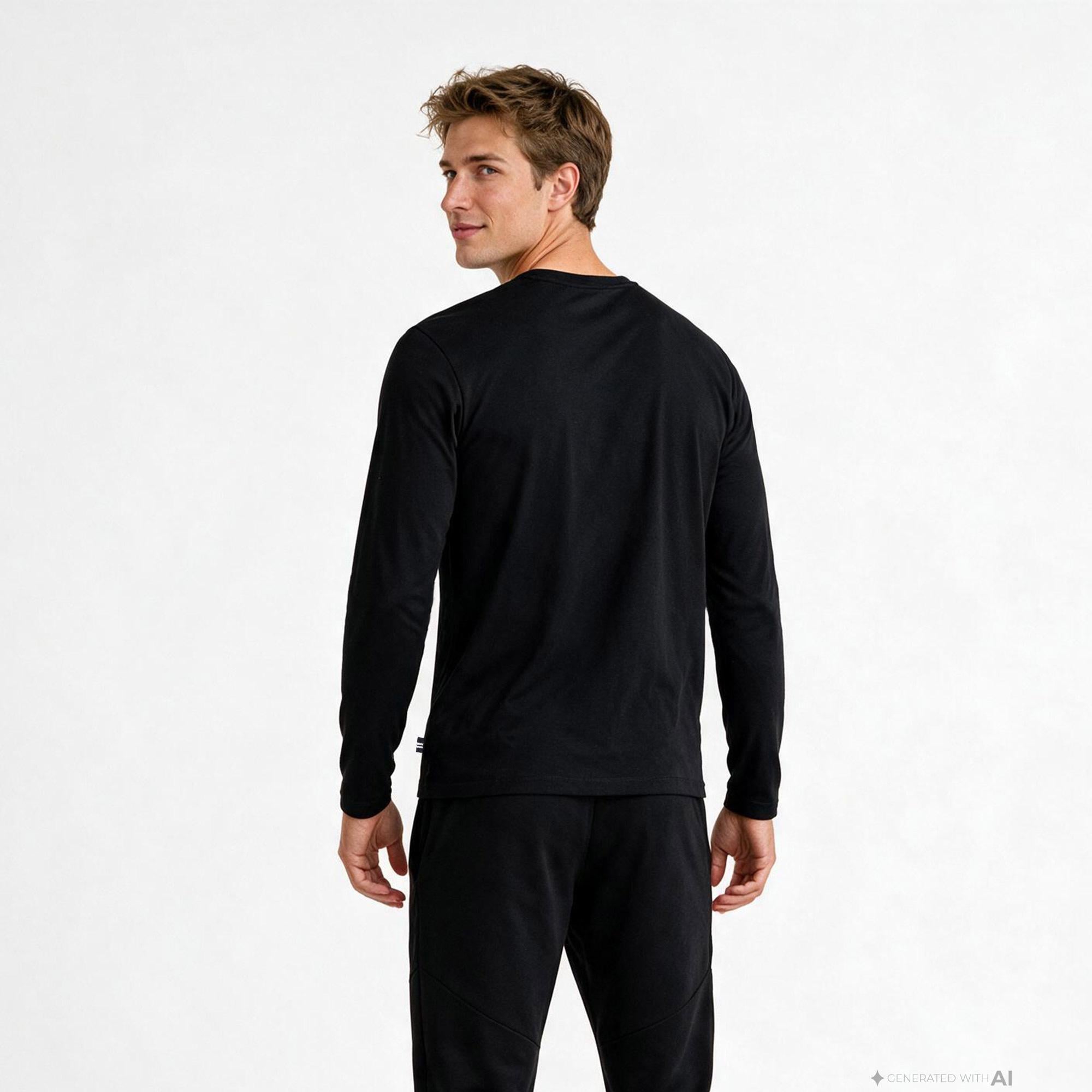 Nautica Erkek Siyah Regular Fit Uzun Kollu T-Shirt