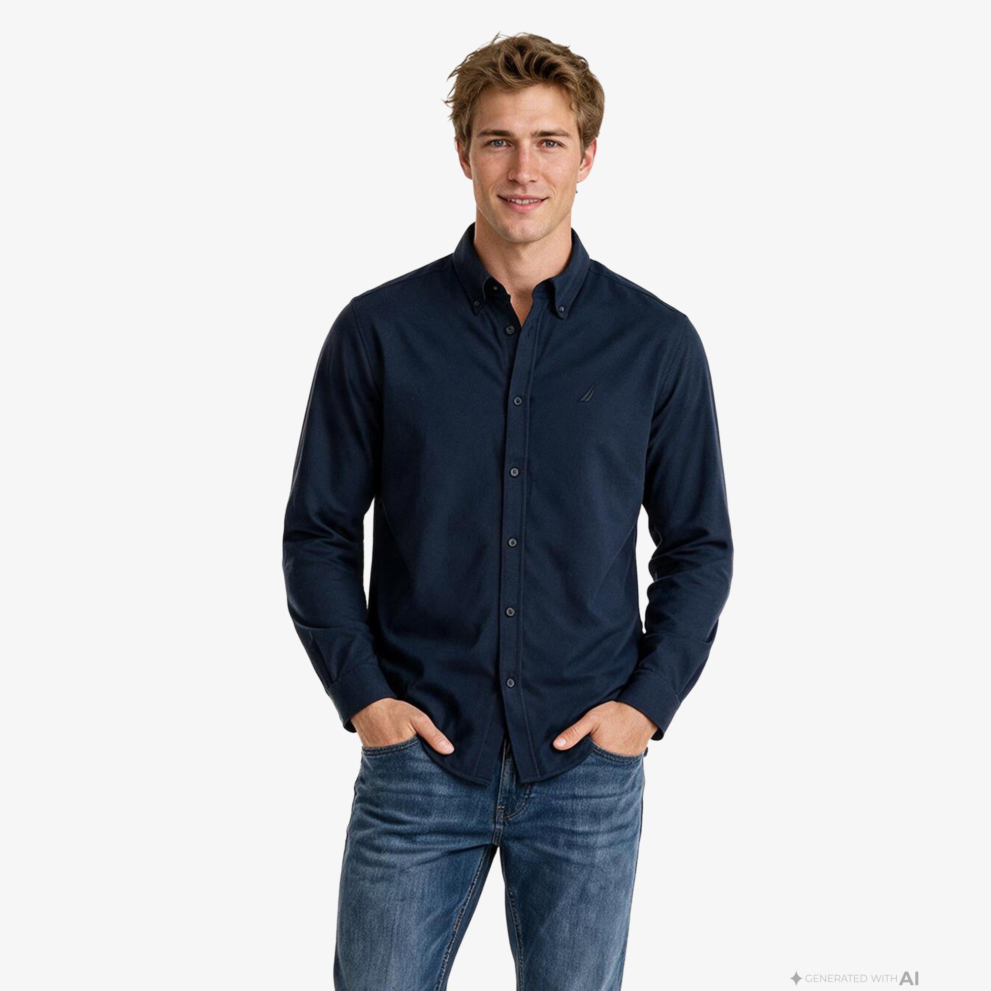 Nautica Erkek Lacivert Regular Fit Gömlek