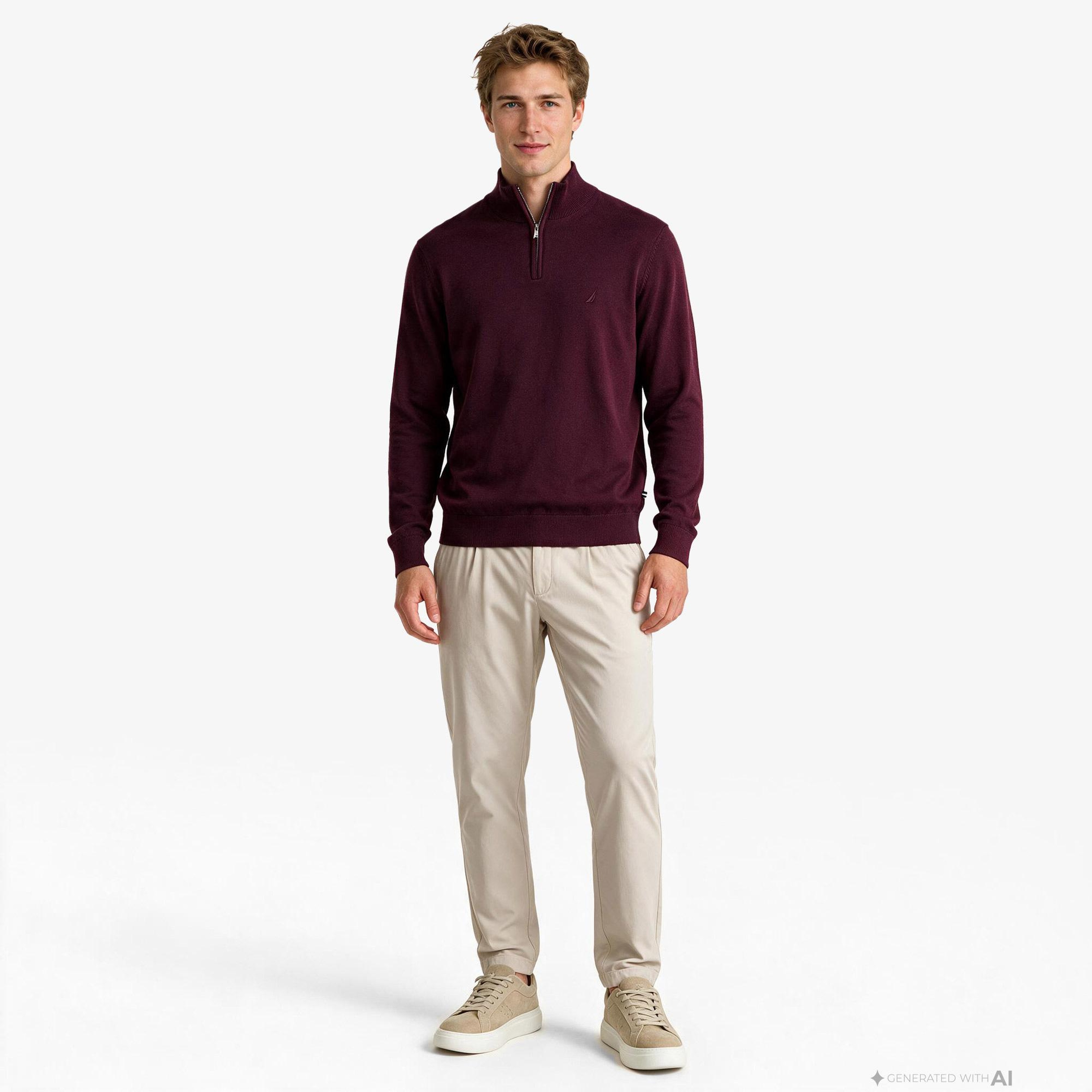 Nautica Erkek Kırmızı Regular Fit Triko