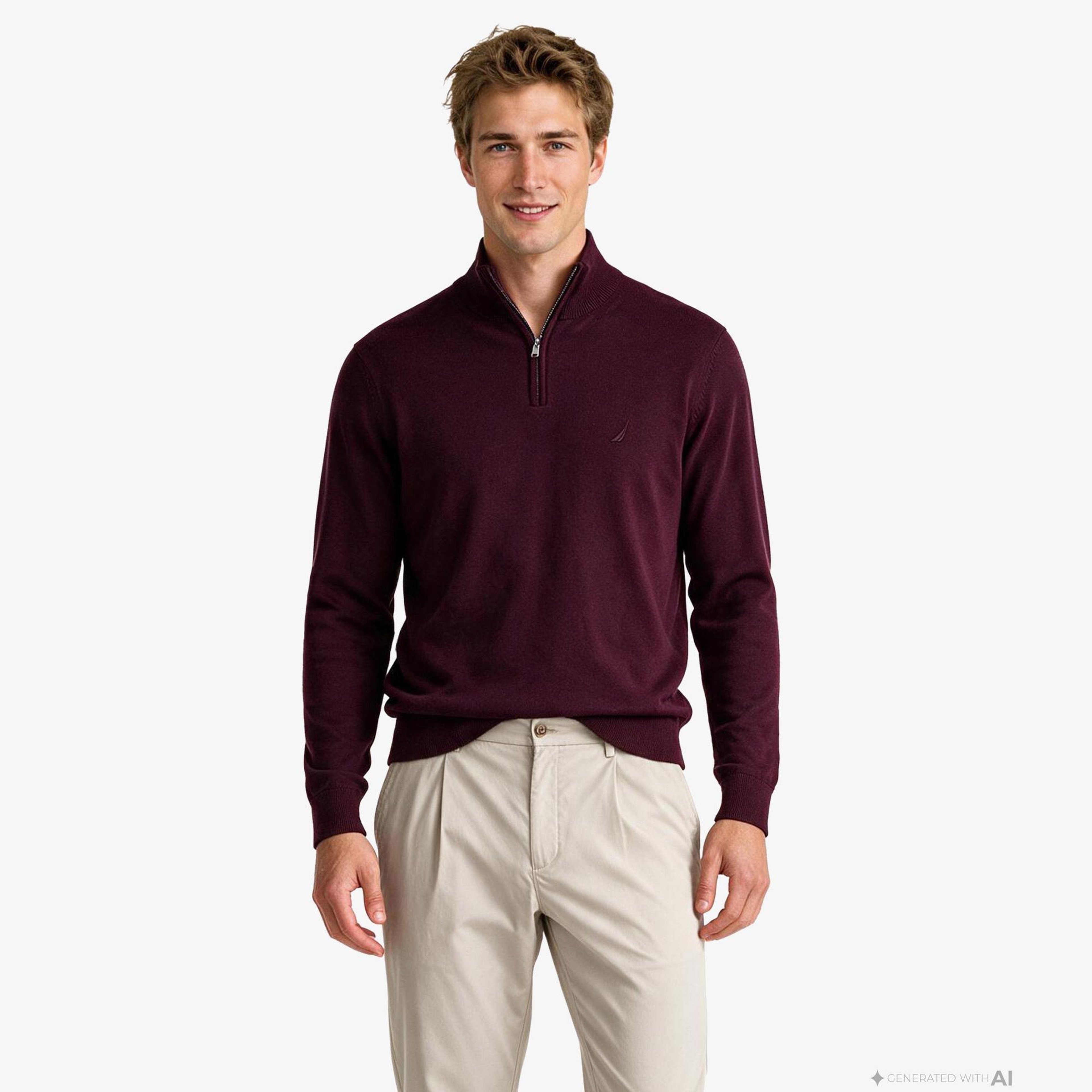 Nautica Erkek Kırmızı Regular Fit Triko