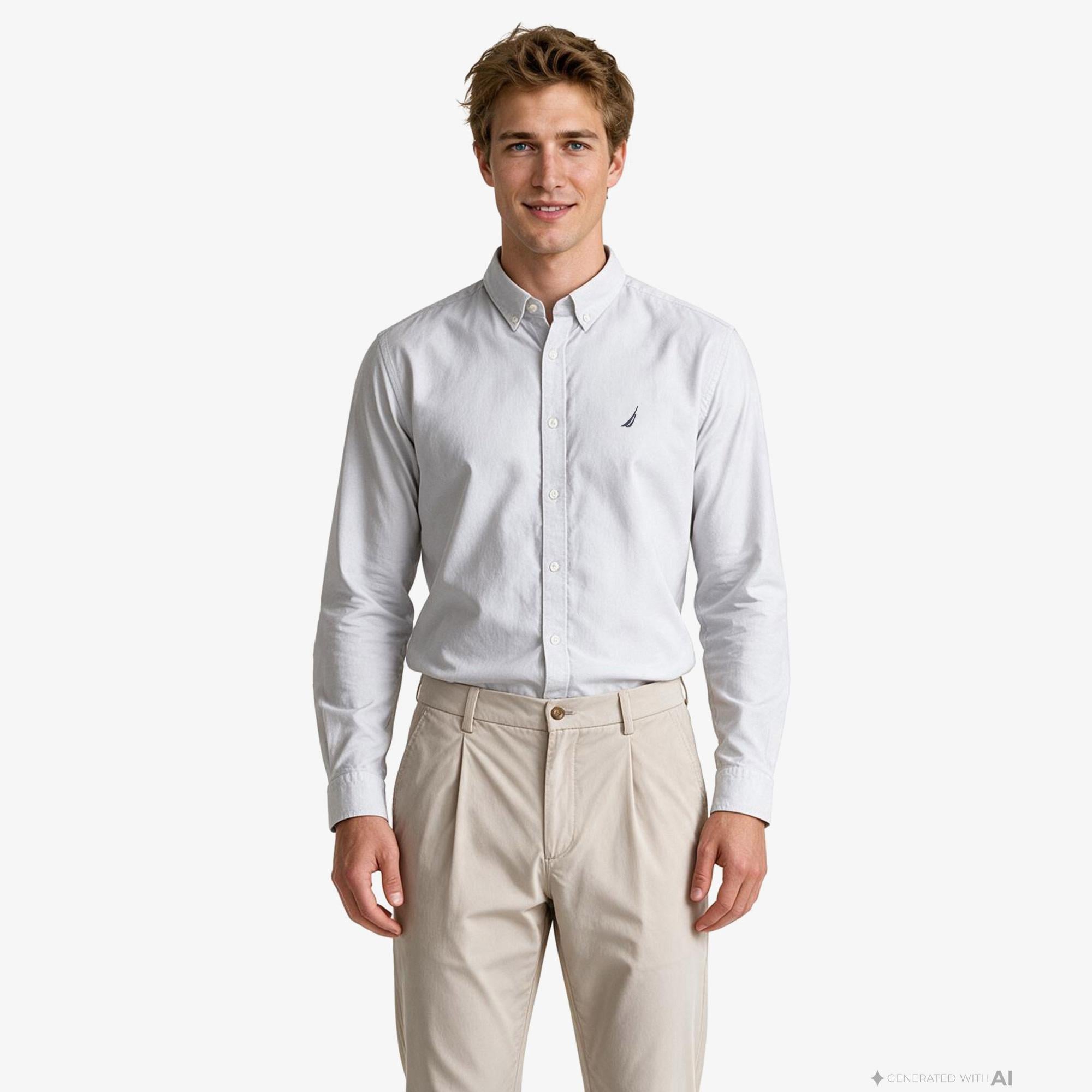 Nautica Erkek Gri Regular Fit Gömlek