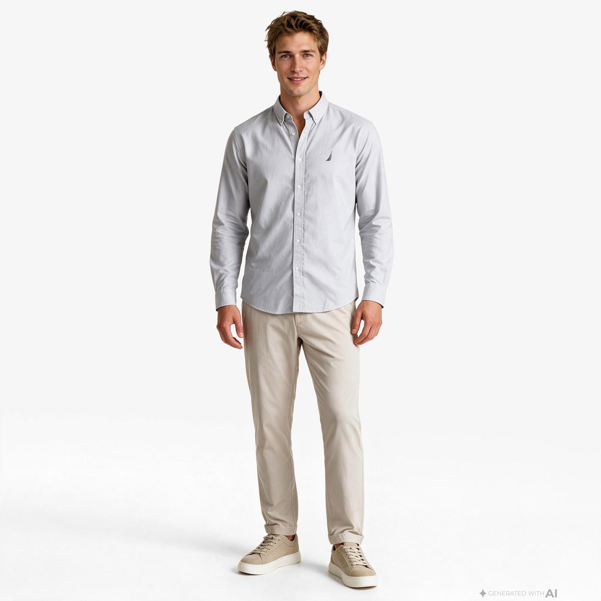 Nautica Erkek Gri Regular Fit Gömlek