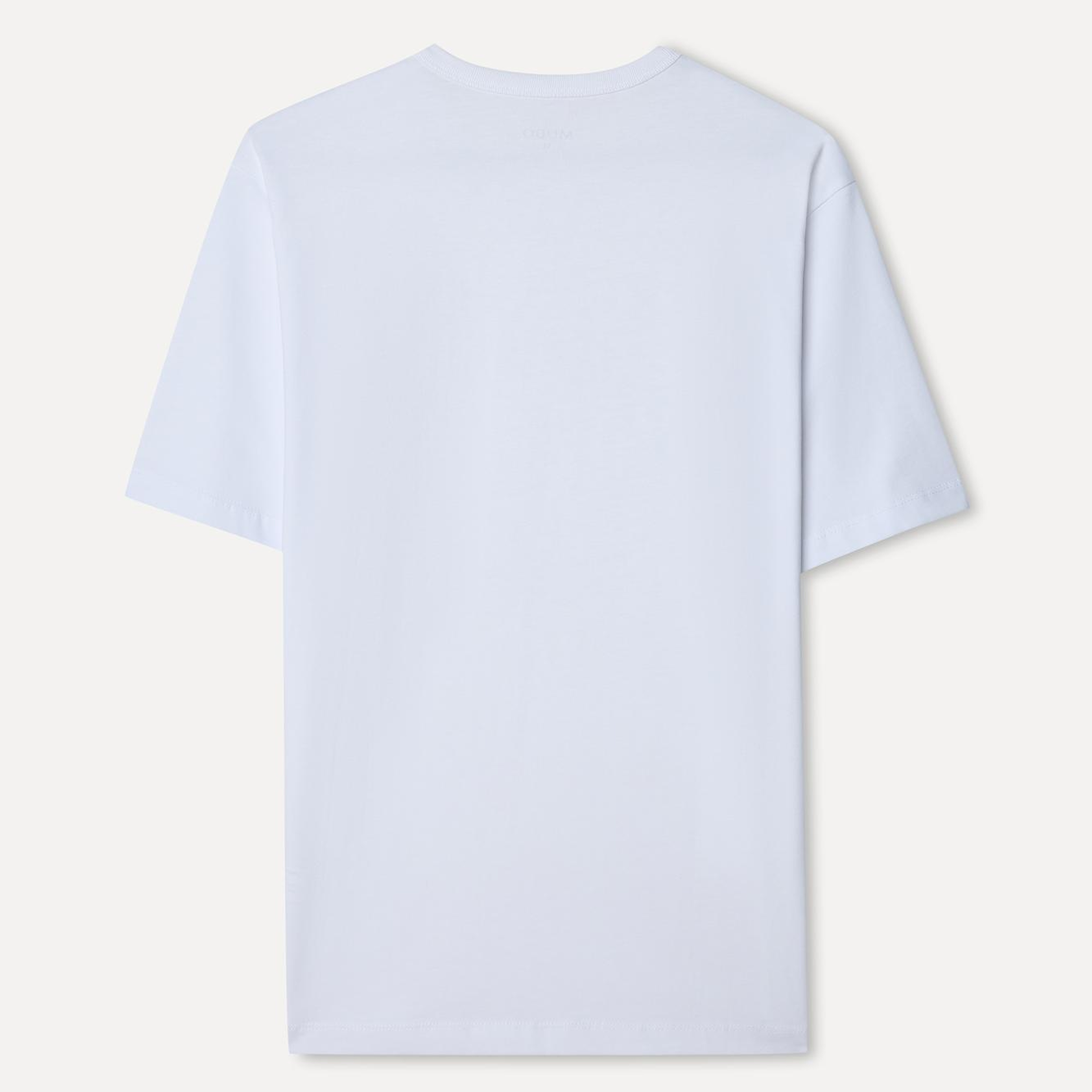 Erkek Beyaz Comfort Fit Bisiklet Yaka T-Shirt
