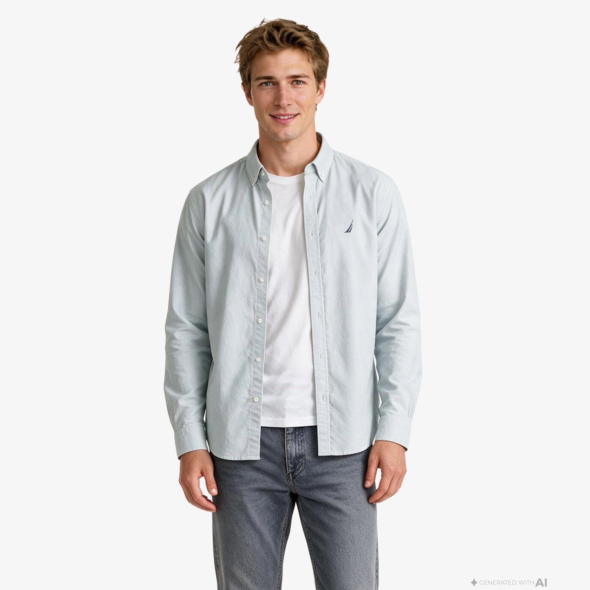 Nautica Erkek Haki Regular Fit Gömlek