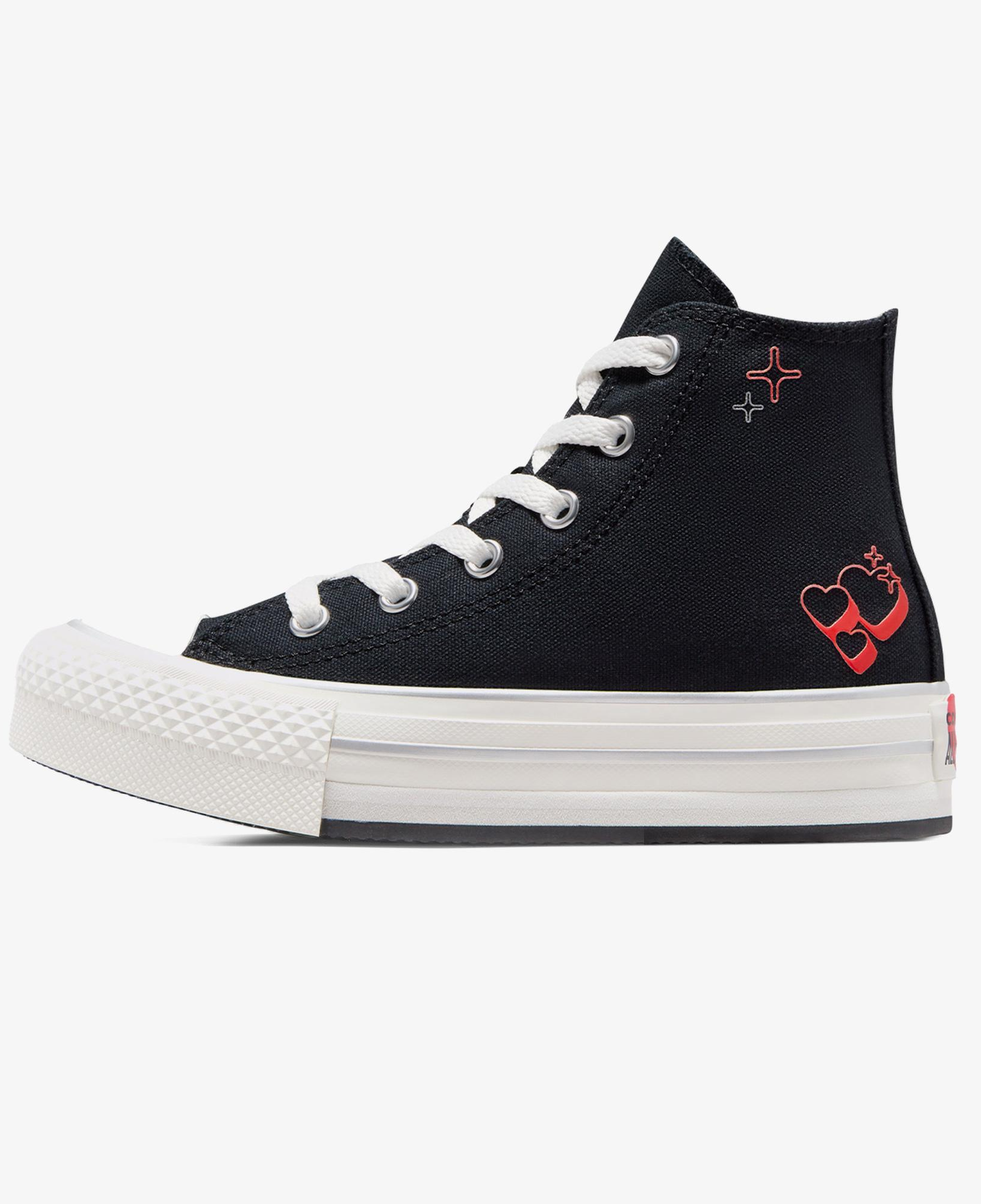 Converse Chuck Taylor All Star EVA Lift Platform Y2K Heart Çocuk Siyah Sneaker
