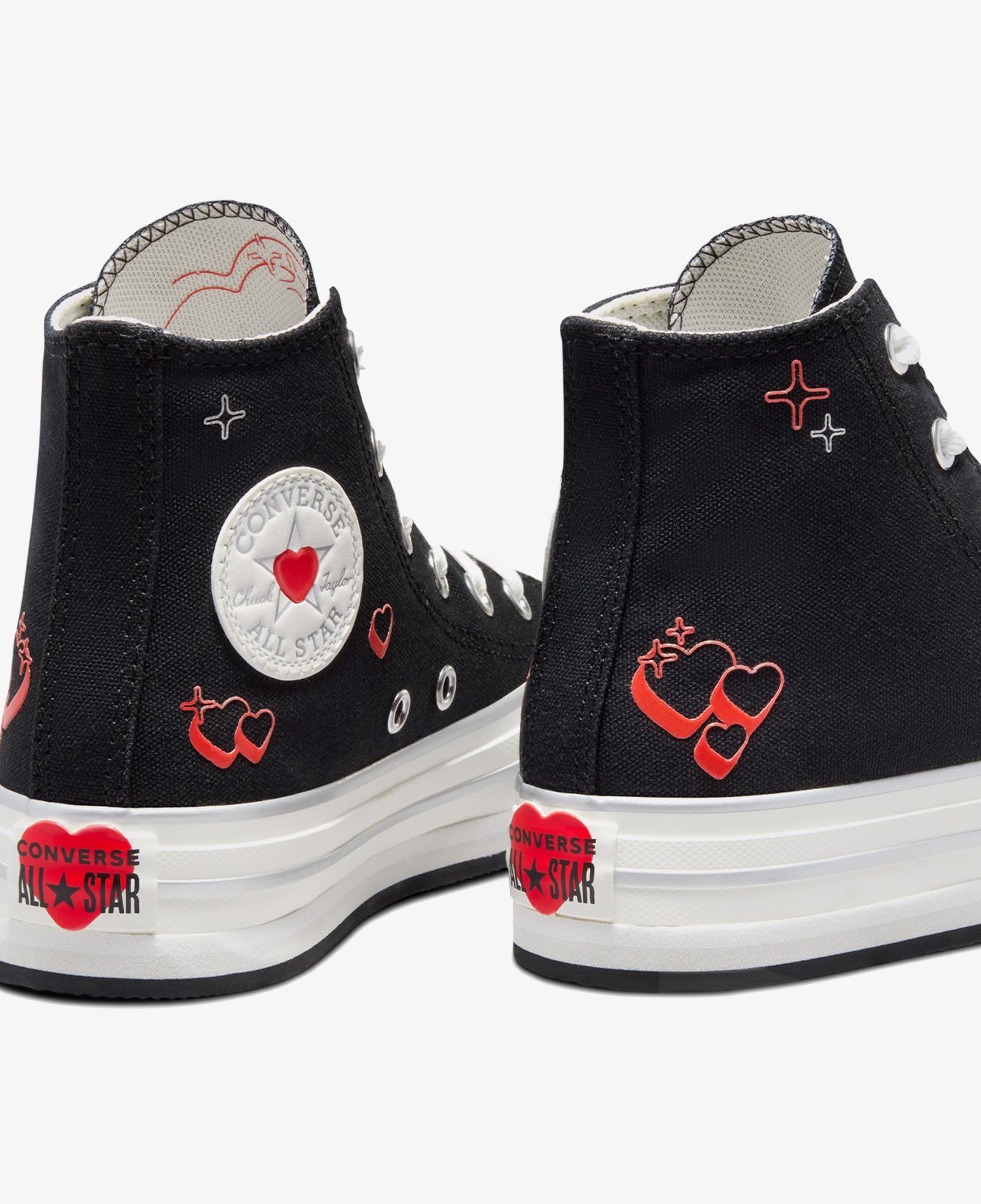 Converse Chuck Taylor All Star EVA Lift Platform Y2K Heart Çocuk Siyah Sneaker