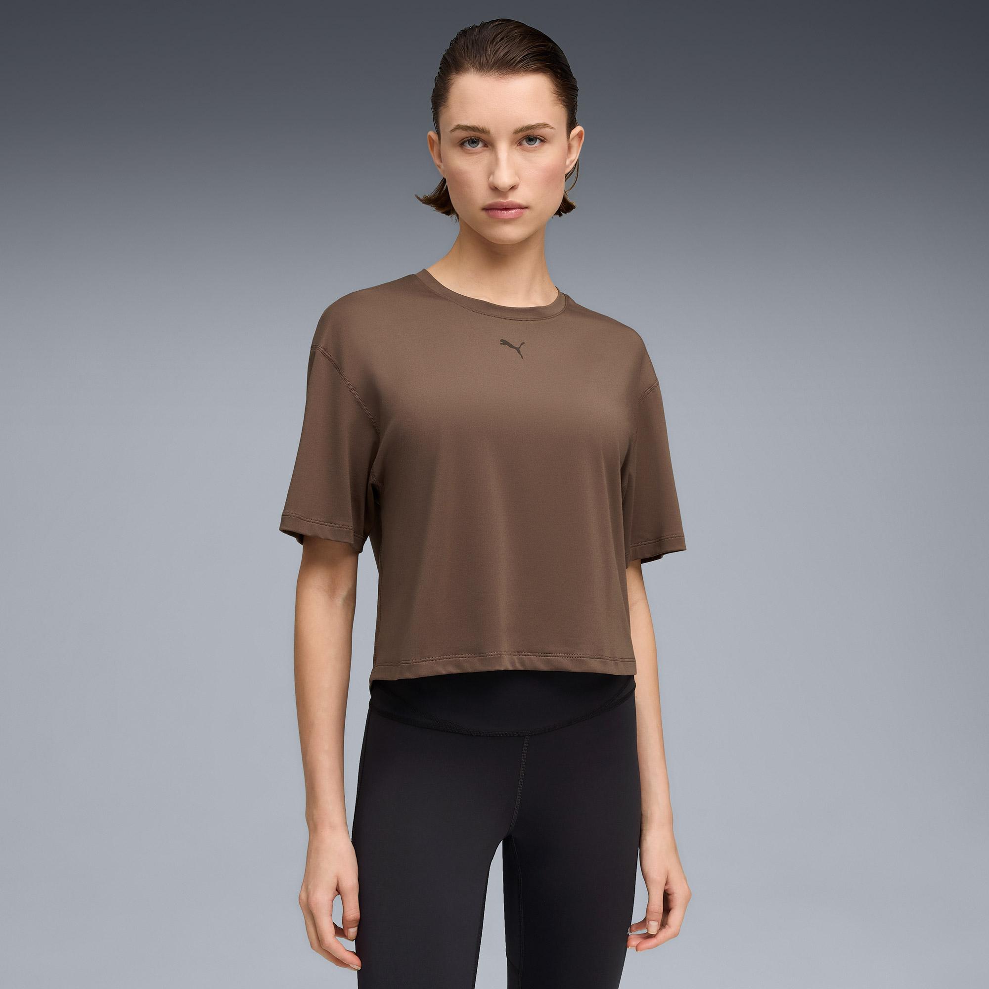 Puma Cloudspun Oversized Kadın Kahverengi Antrenman T-Shirt